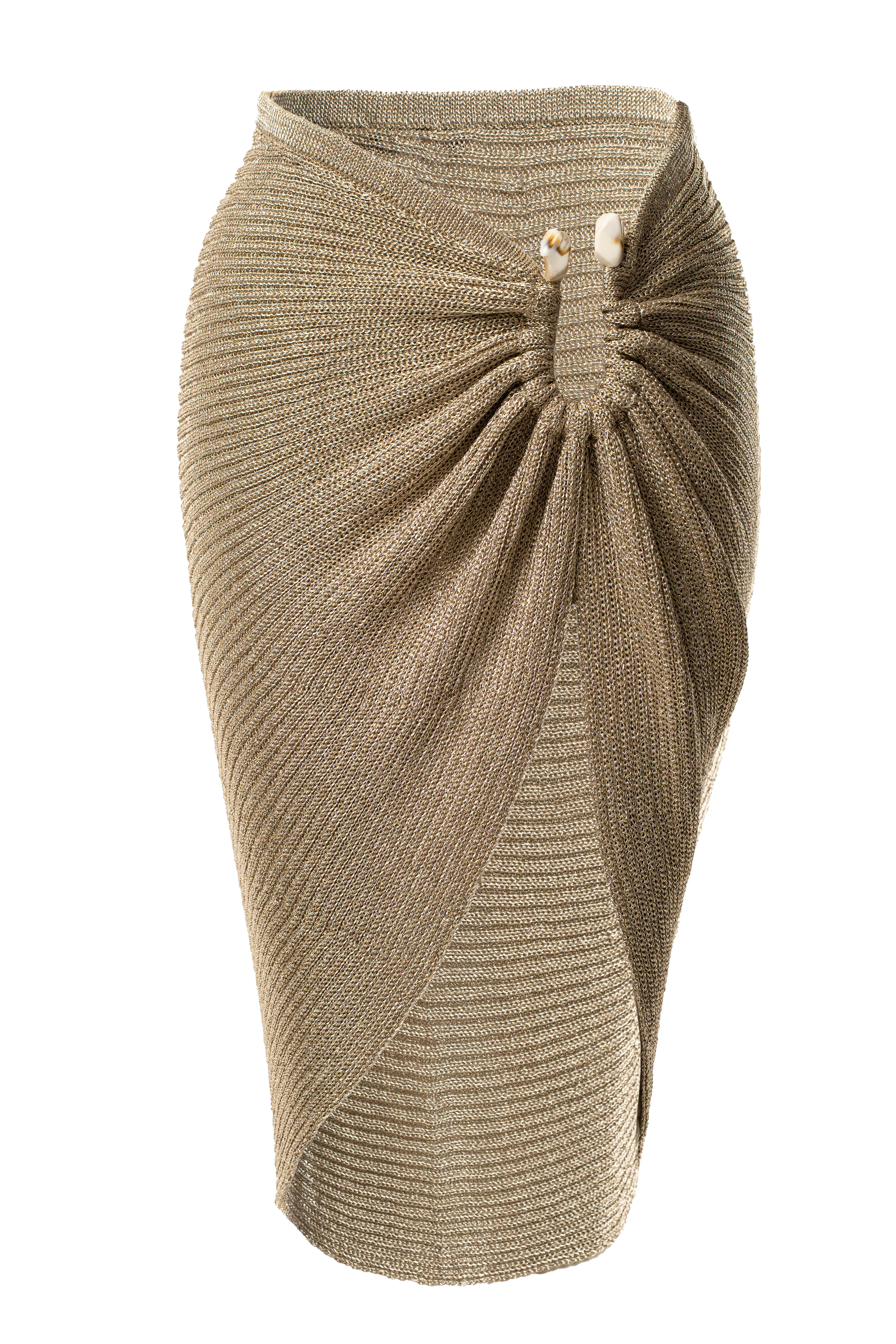 Gold Luminous Metallic Skirt - Image 2