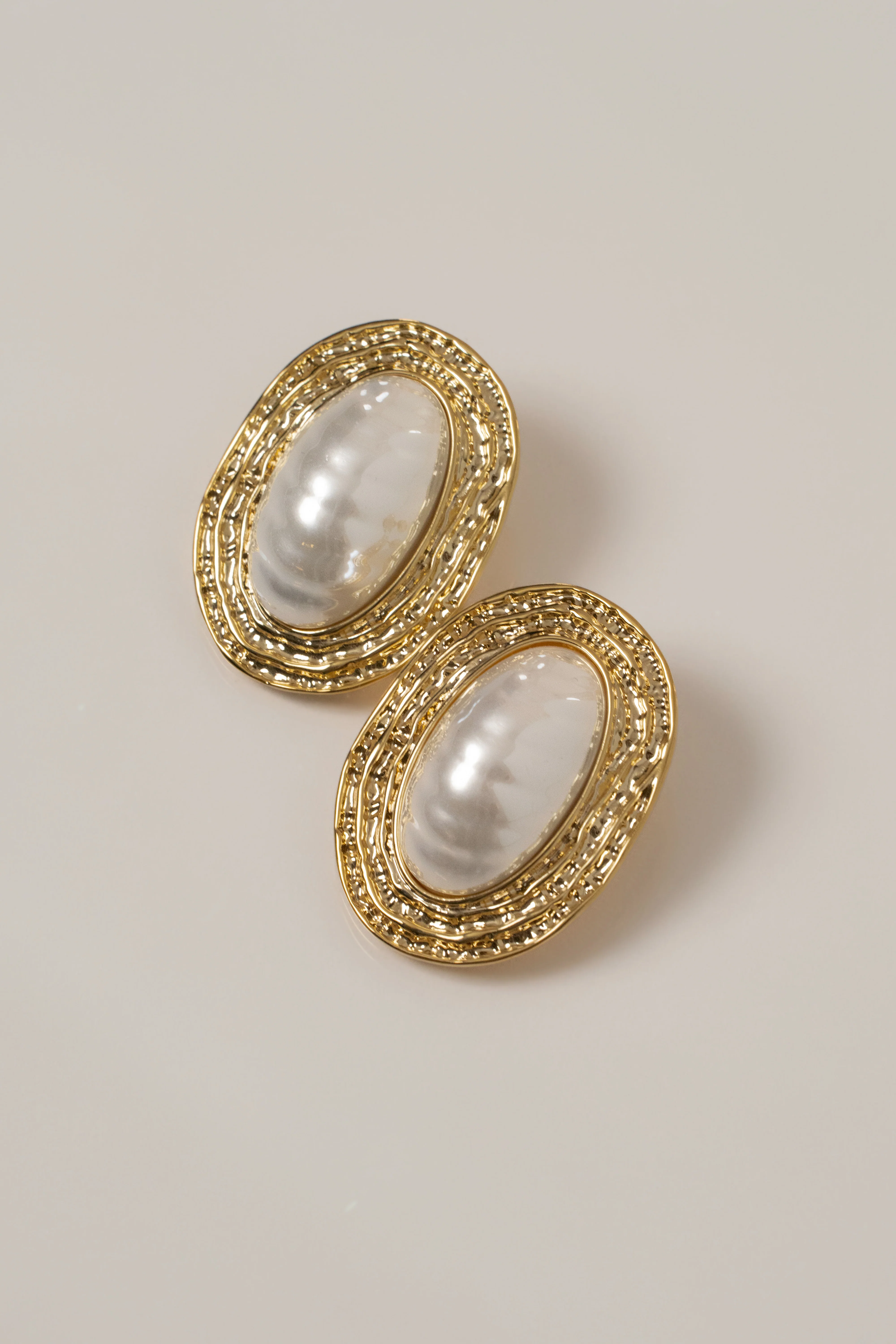 Gold Monte Carlo Pearl Earrings - Image 3