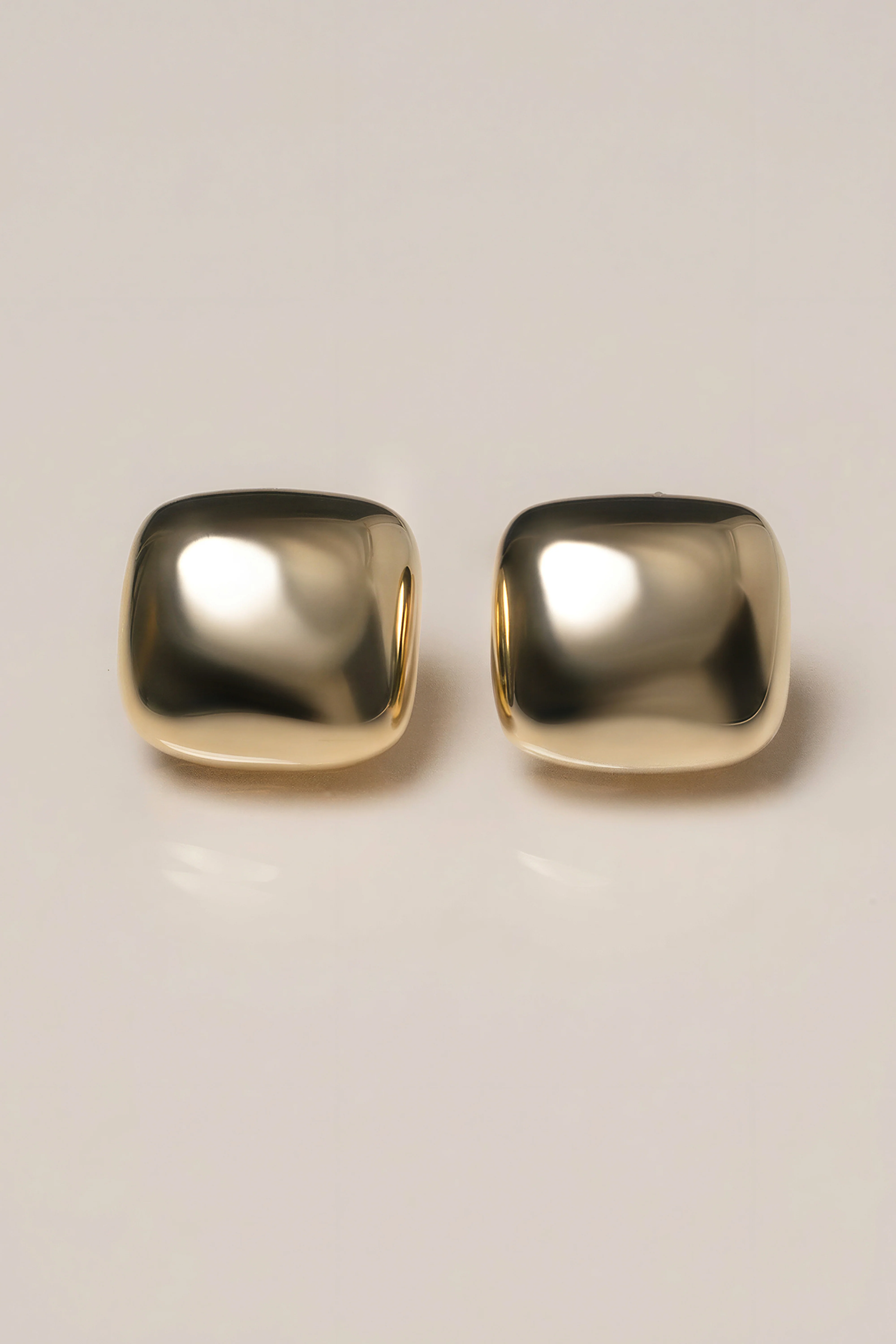 Gold Nina Squared Earrings - Image 2