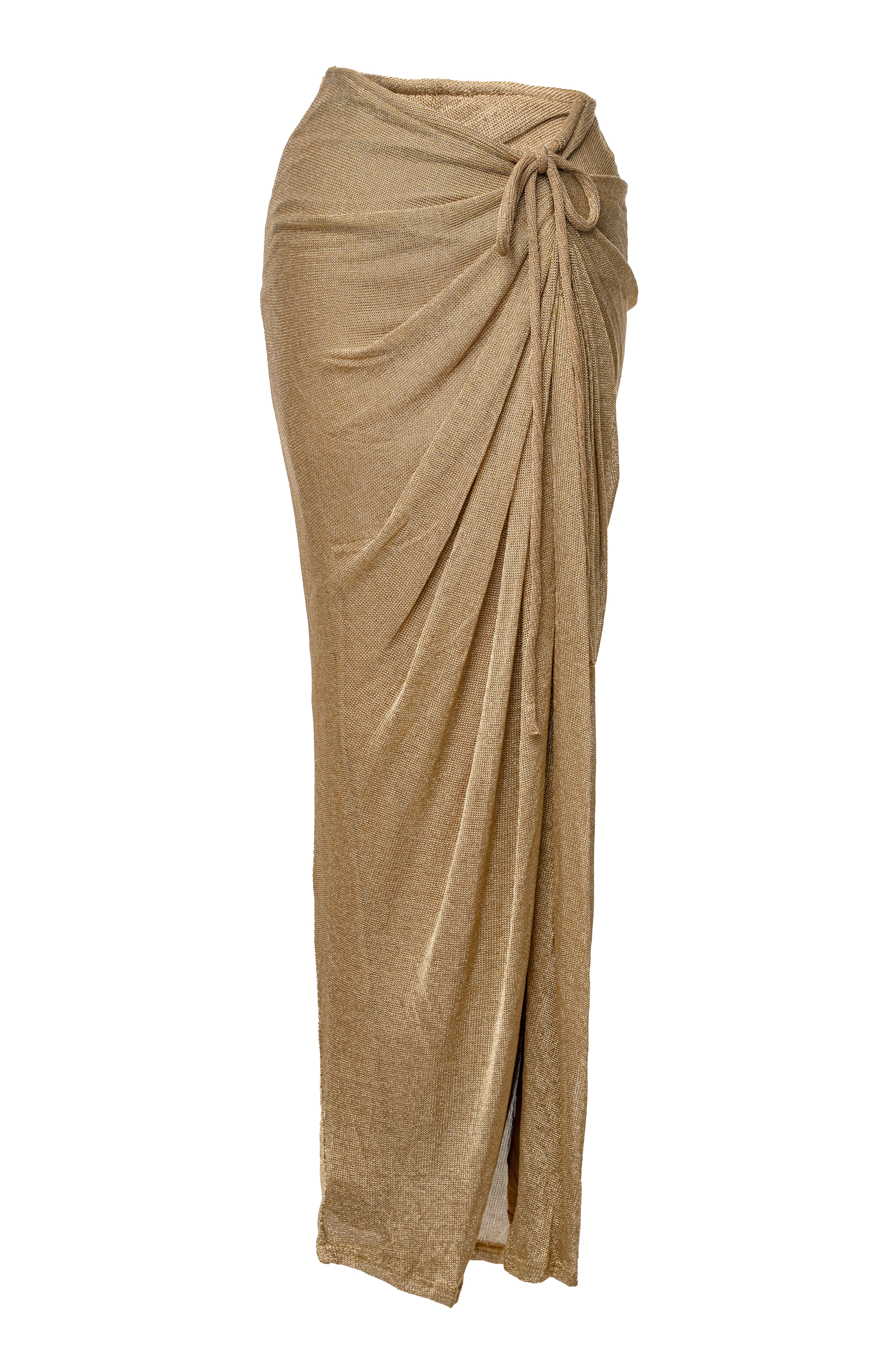 Gold Noelia Metallic Slit Skirt - Image 4