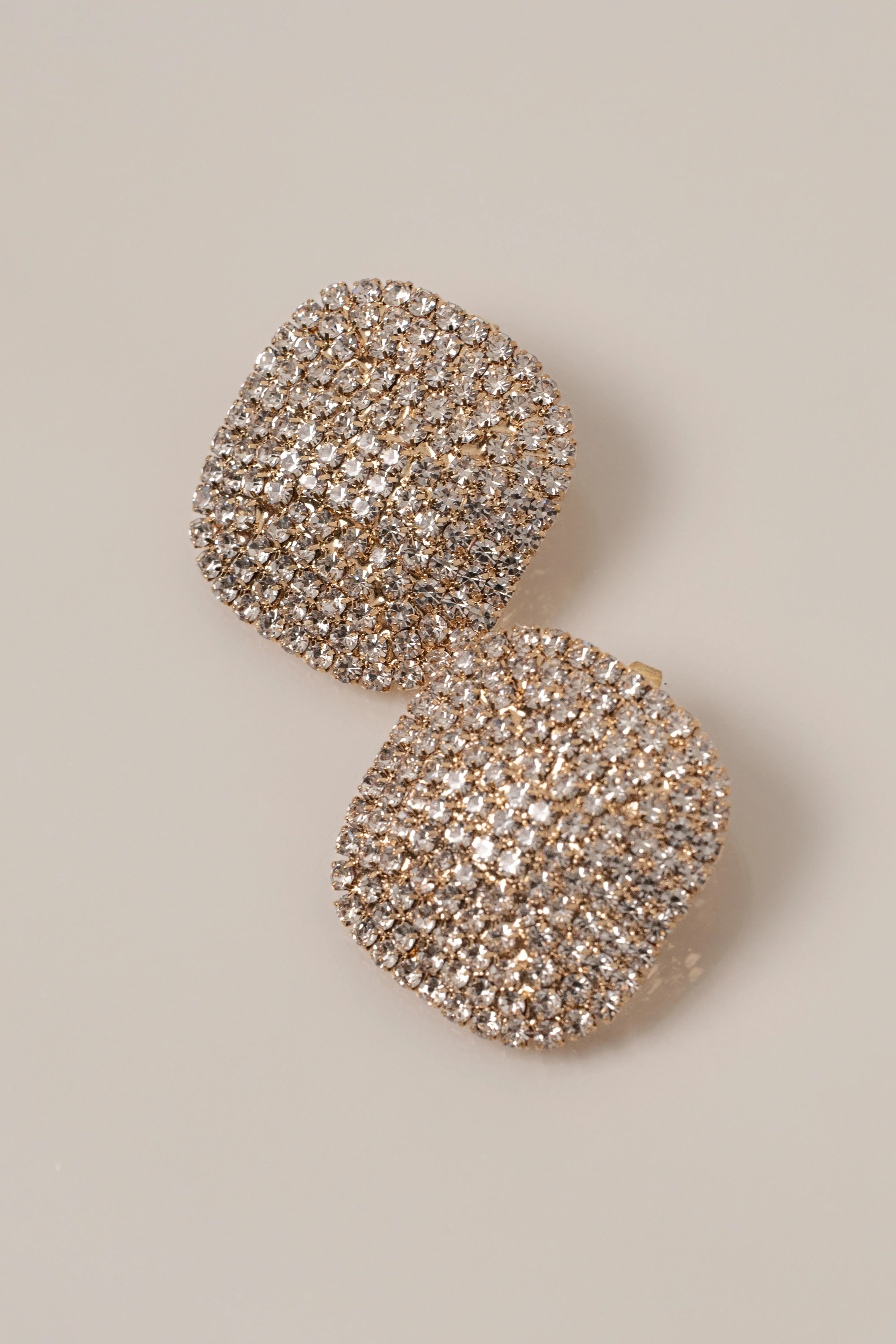 Gold Pave Square Earrings - Image 2