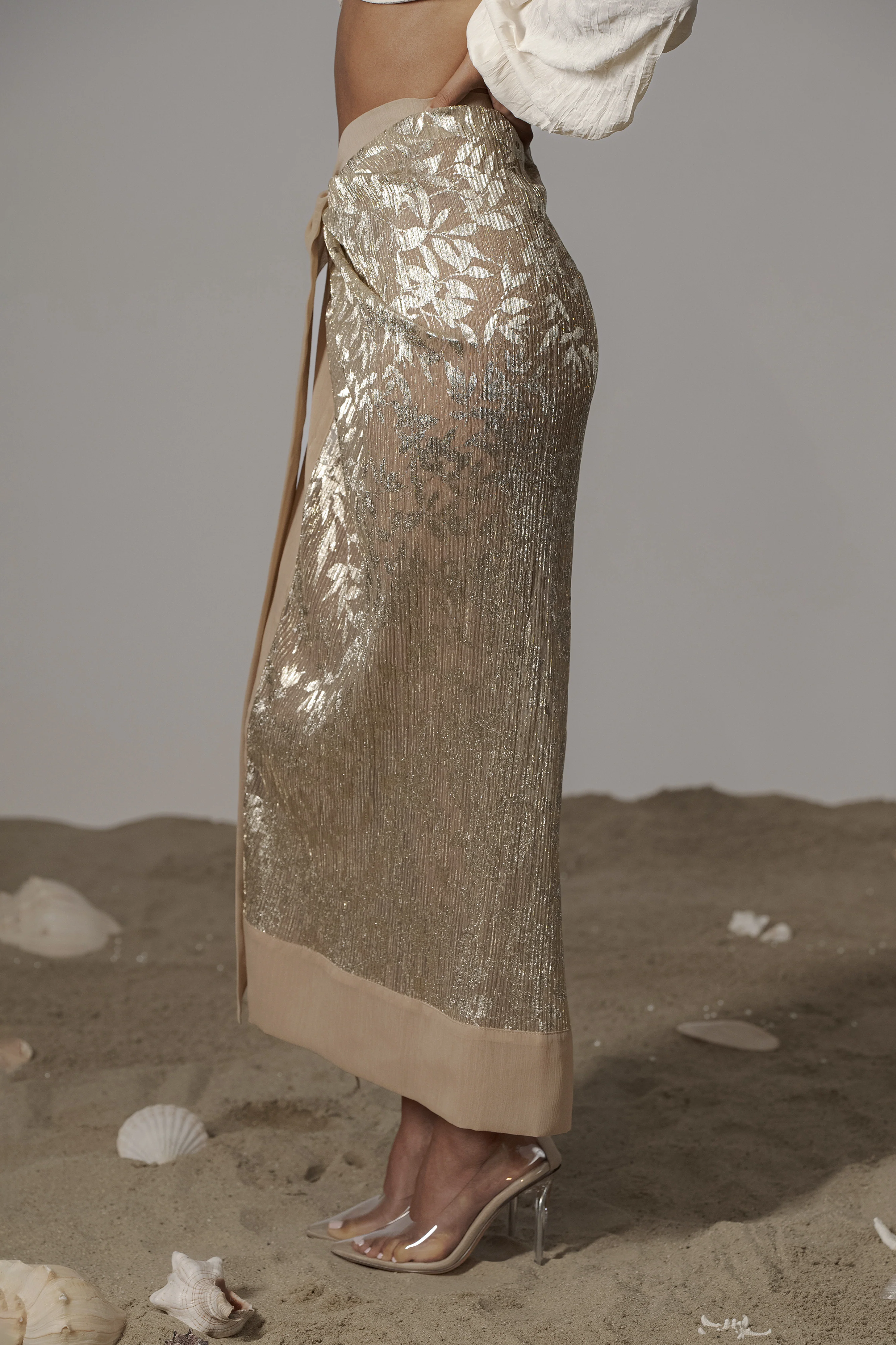 Gold Positano Printed Sarong Skirt - Image 9