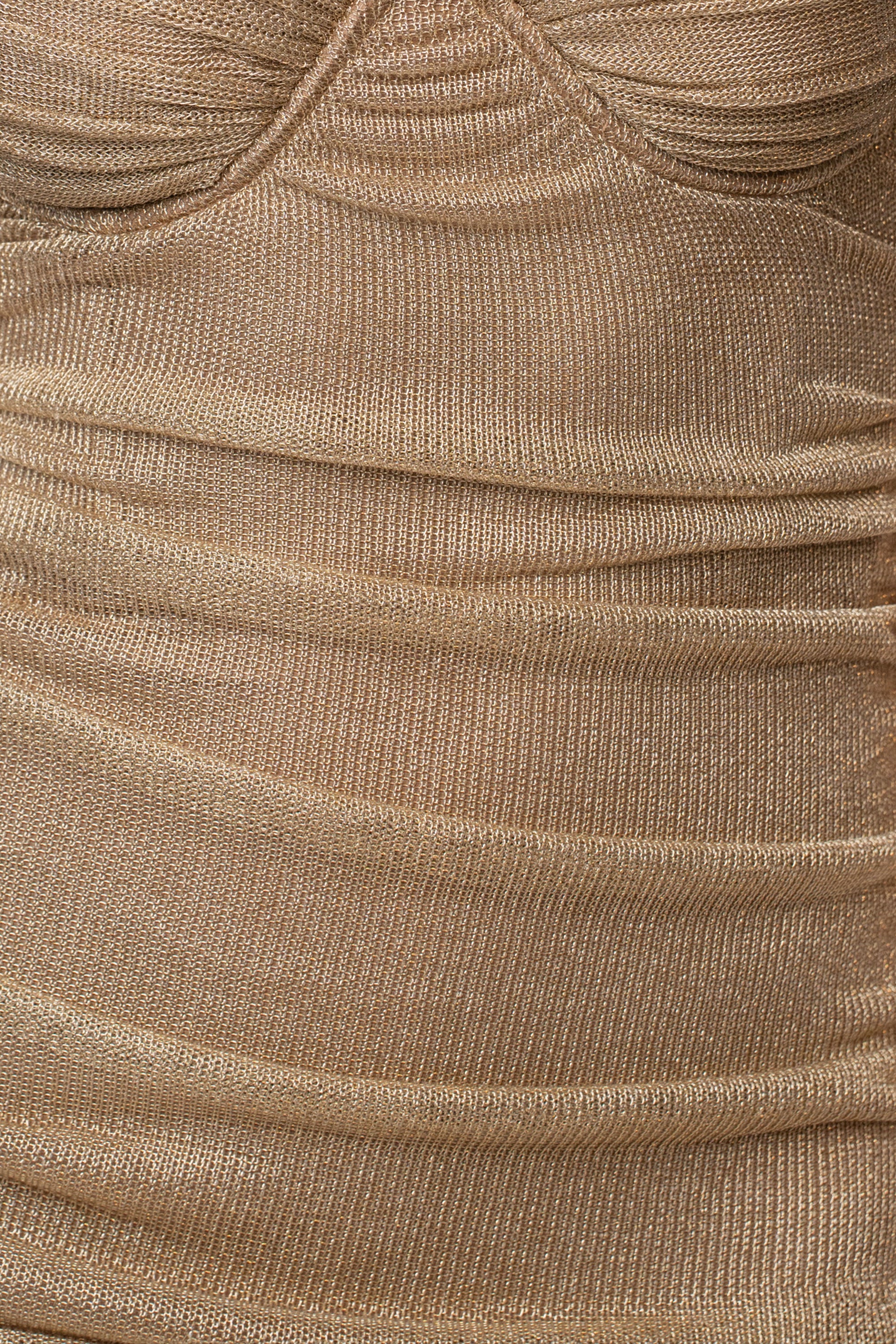 Gold Ruched Metallic Maxi Dress - Image 15