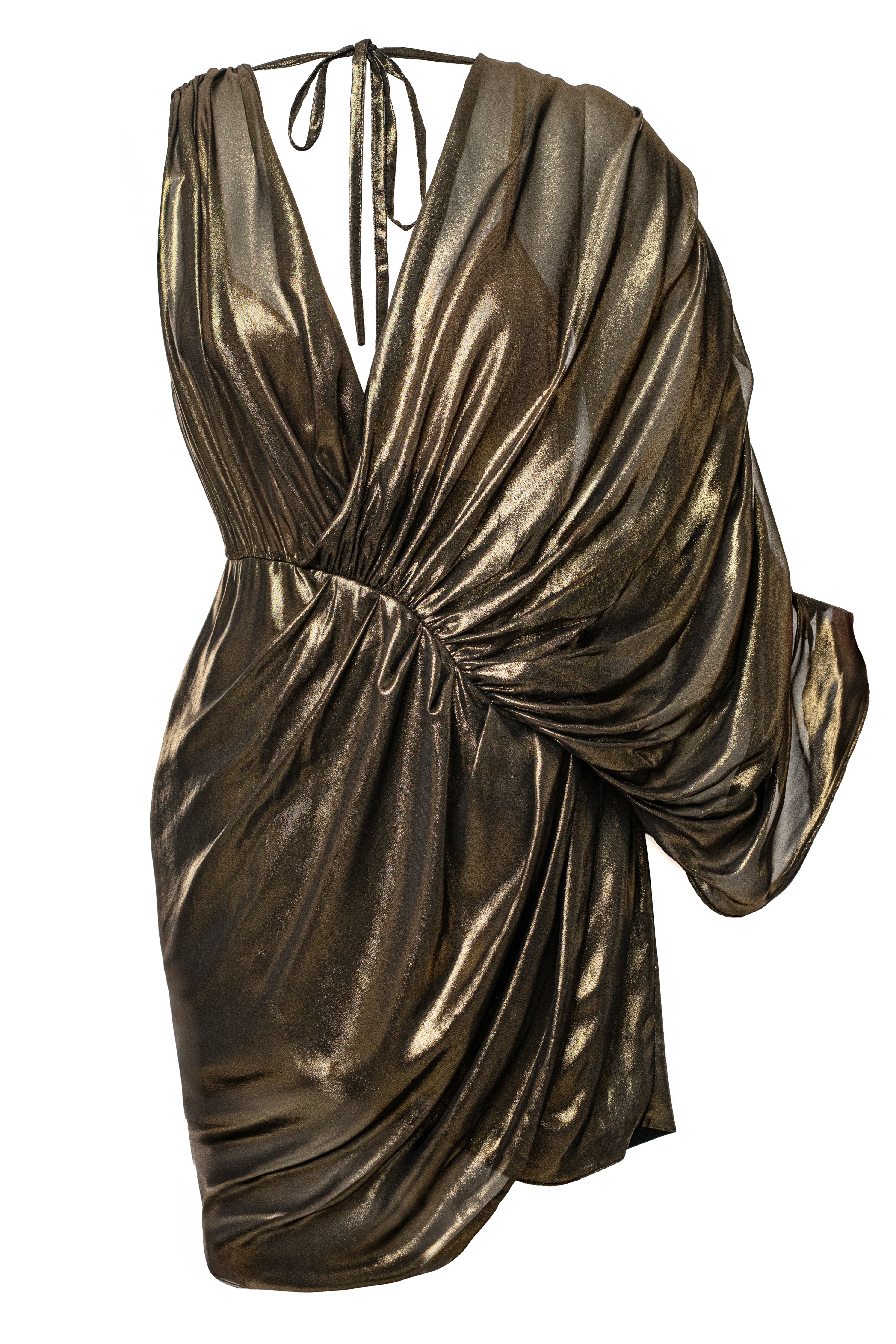 Gold Gleaming Metallic Mini Dress - Image 2