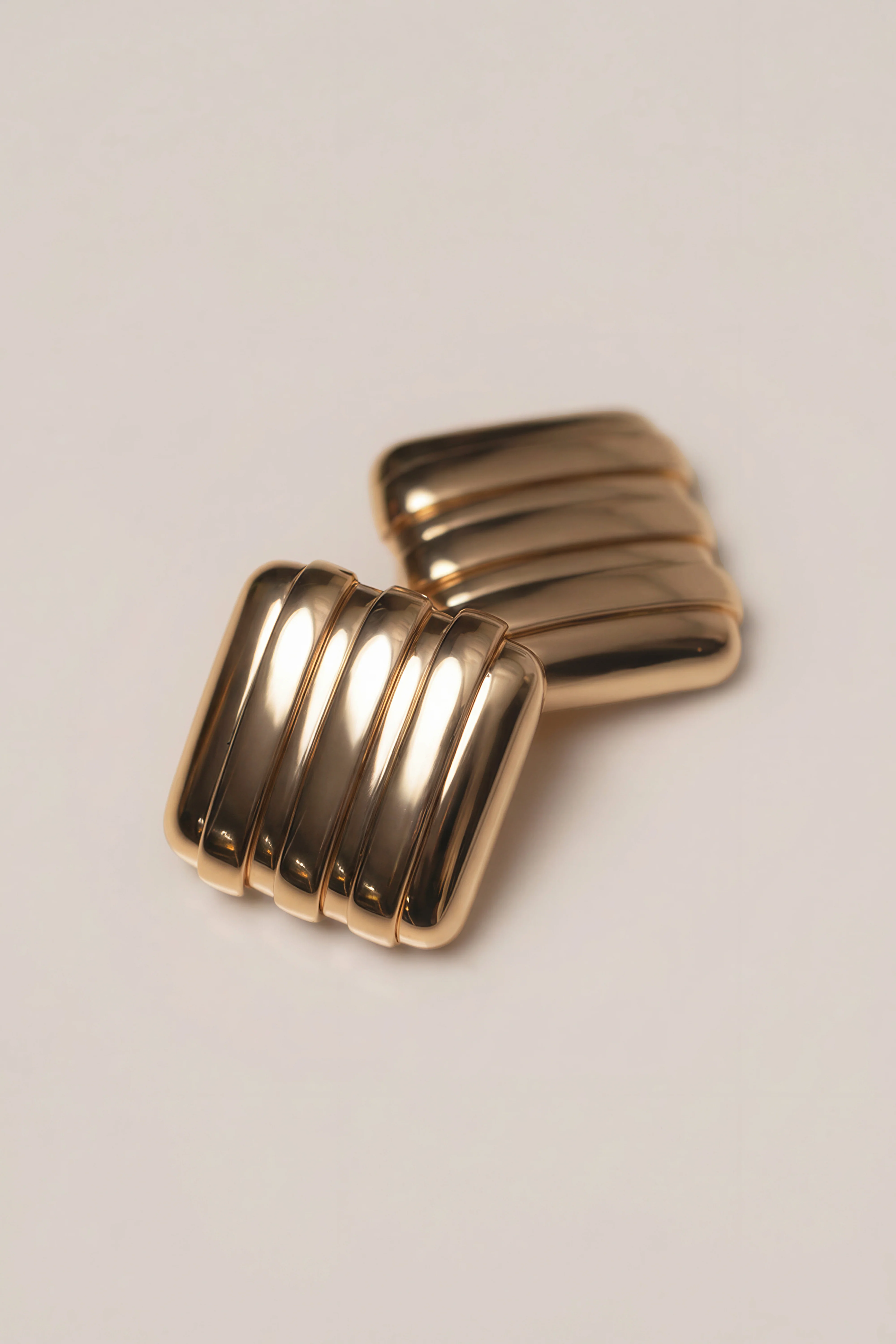 Gold  Sara Textured Earrings - Image 3