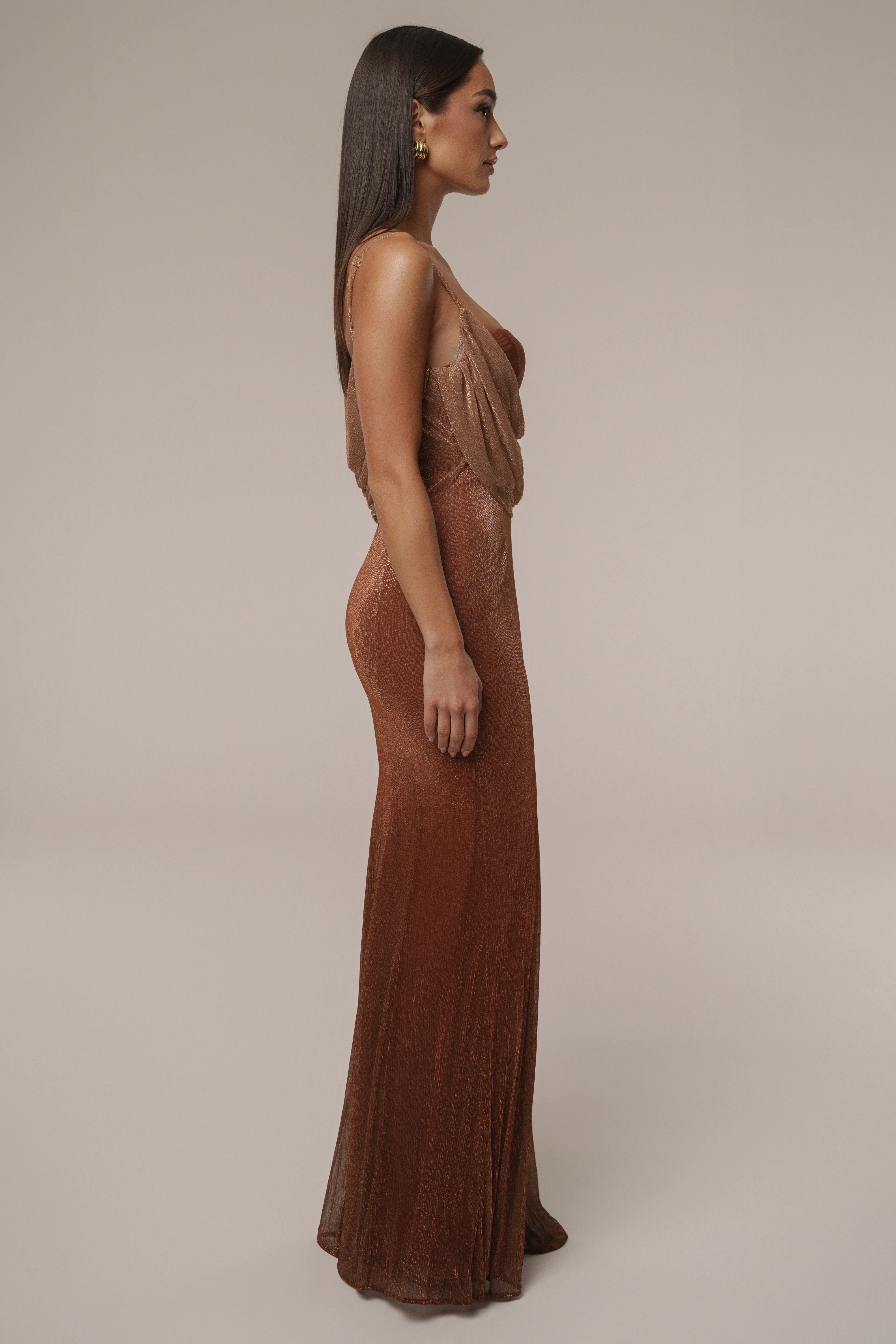 Gold Shimmery Nights Maxi Dress - Image 6