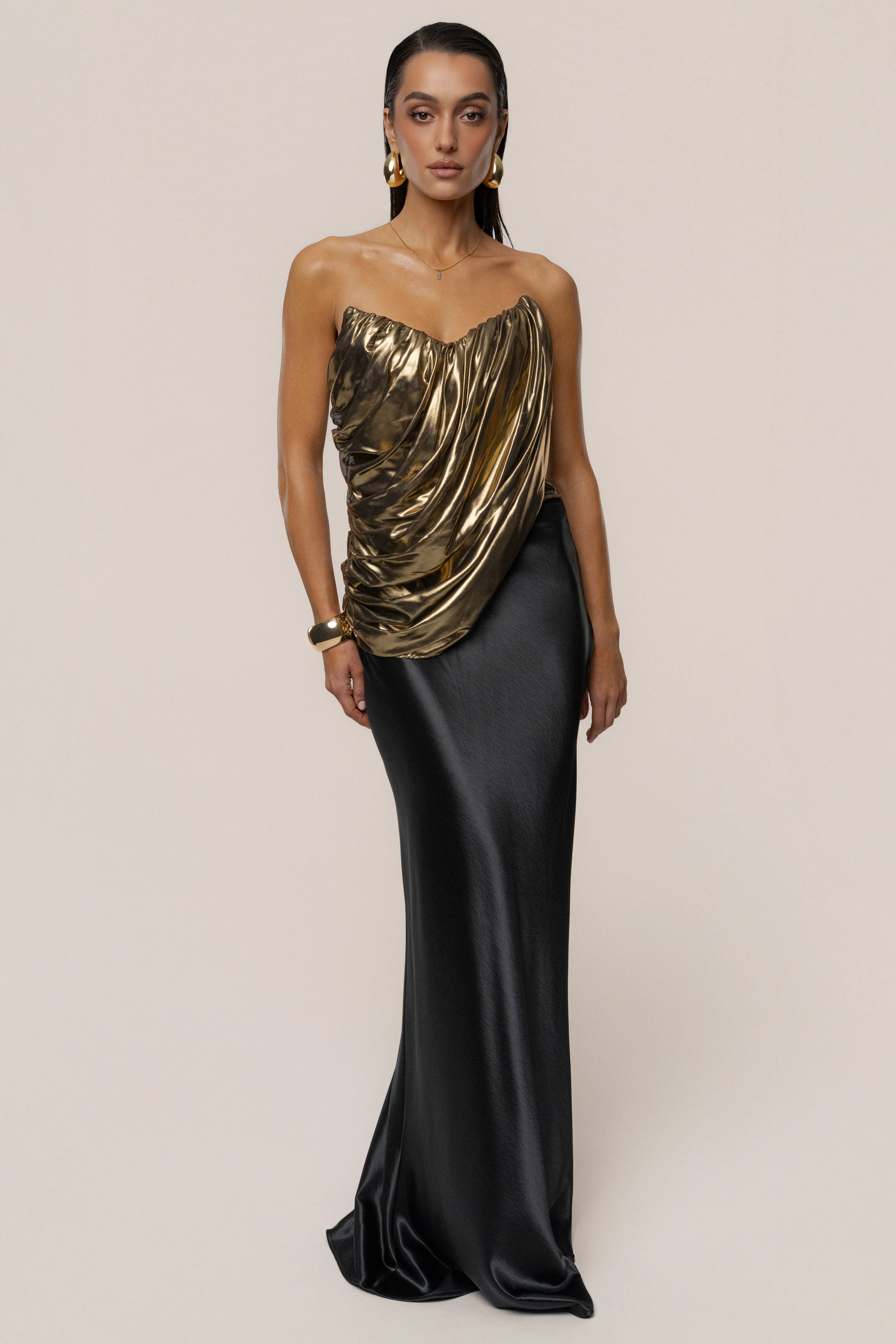 Gold Soirée Metallic Top - Image 3
