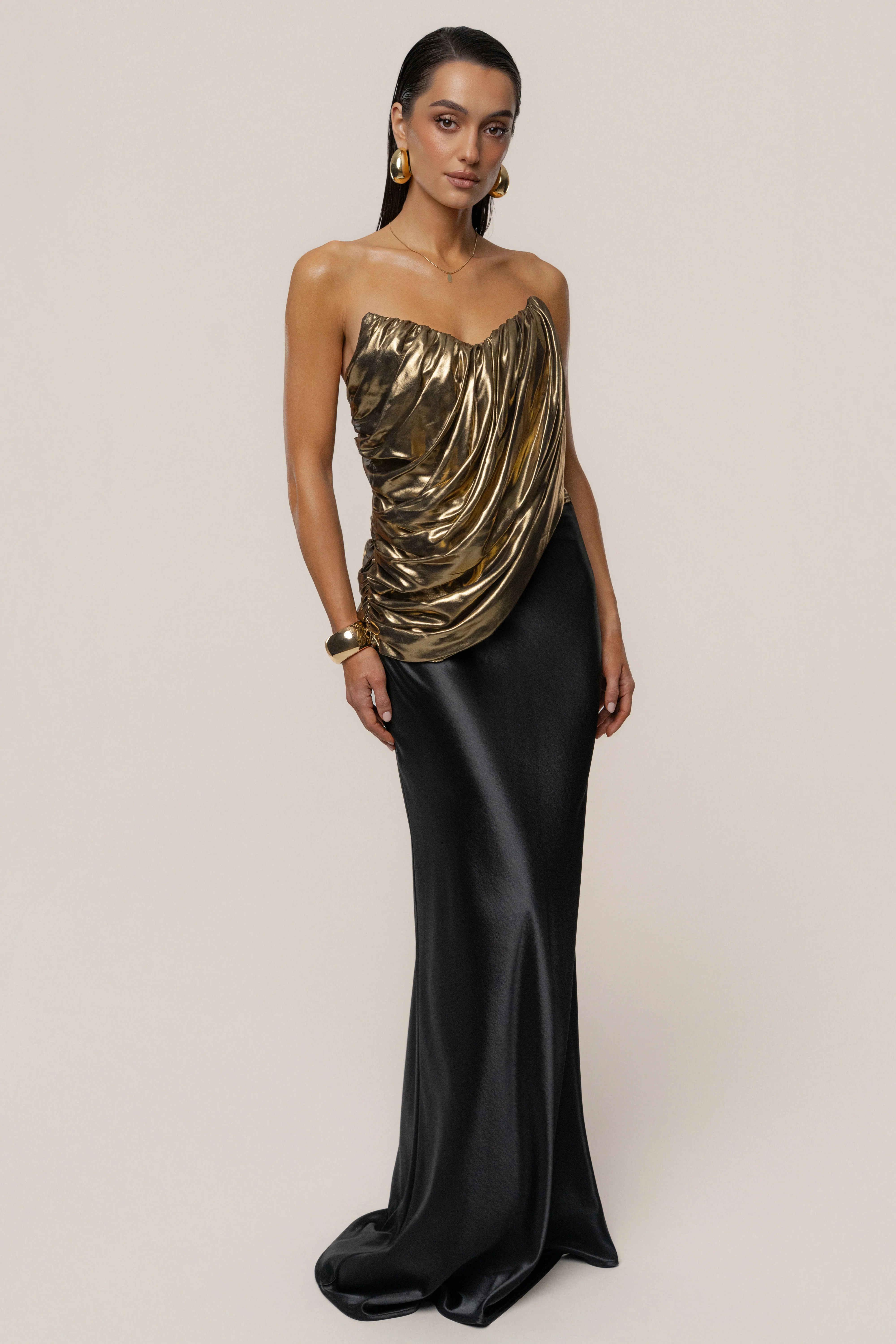 Gold Soirée Metallic Top - Image 6