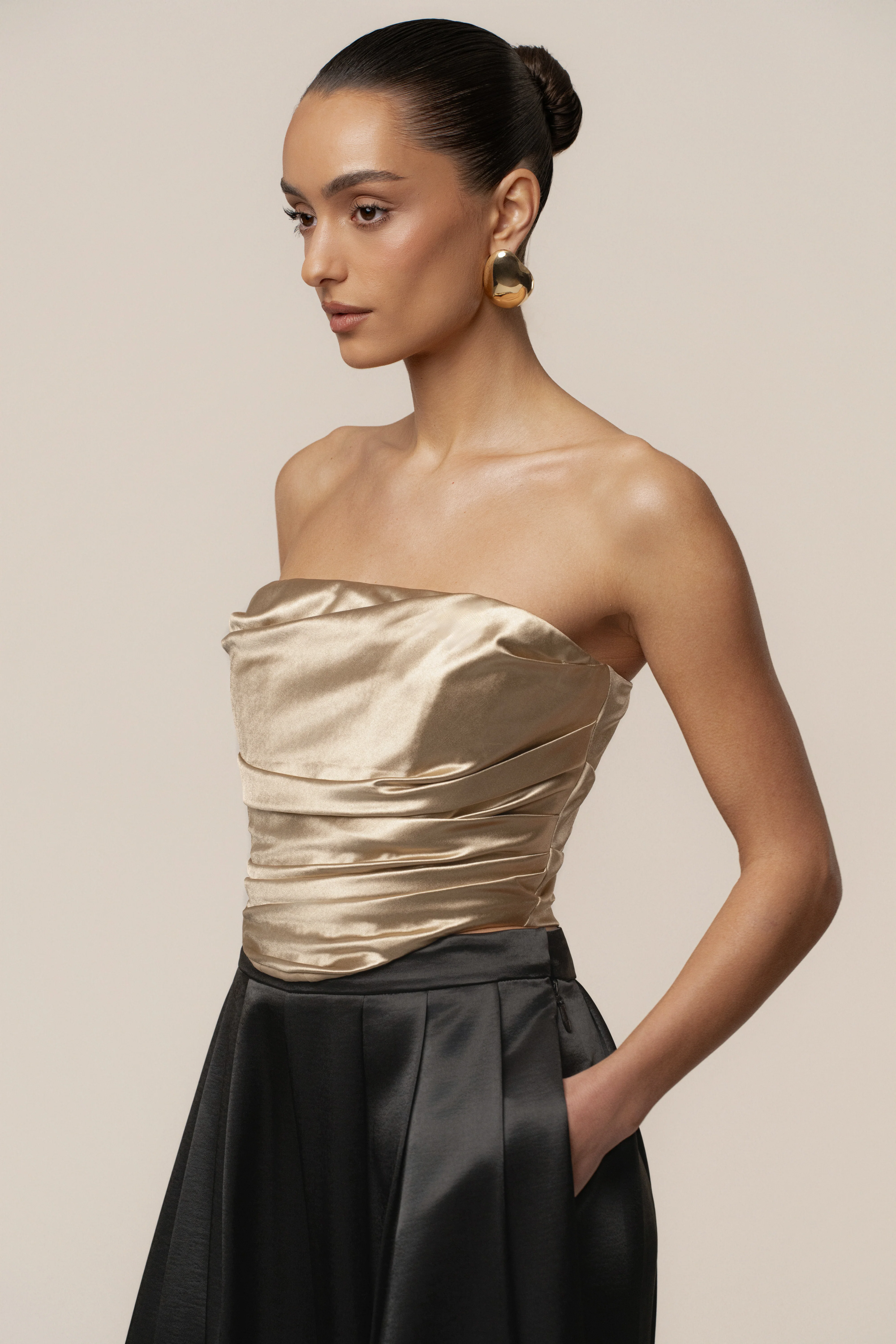 Gold Sparkling Hour Satin Corset - Image 3
