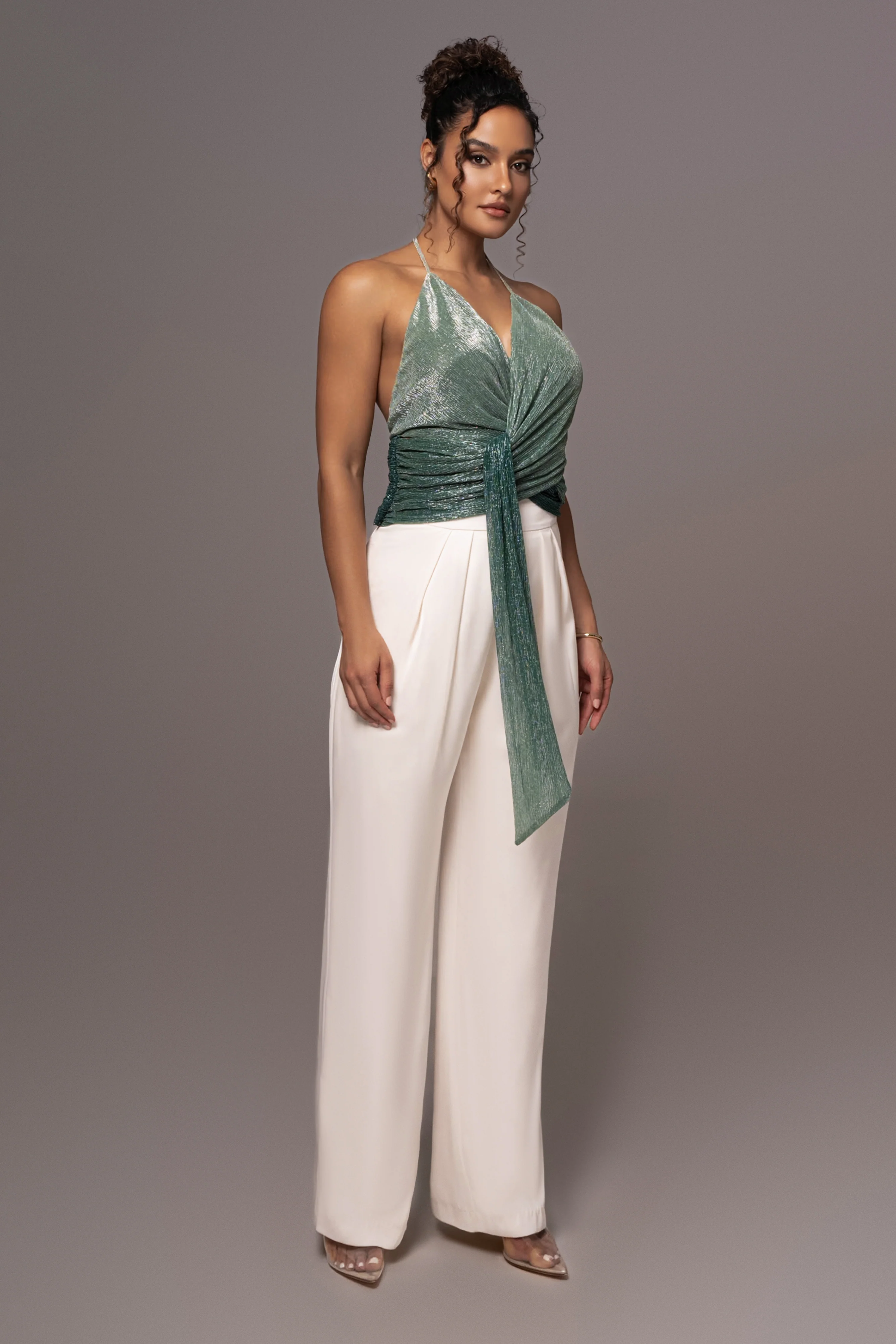 Green Bliss Halter Drape Top - Image 7