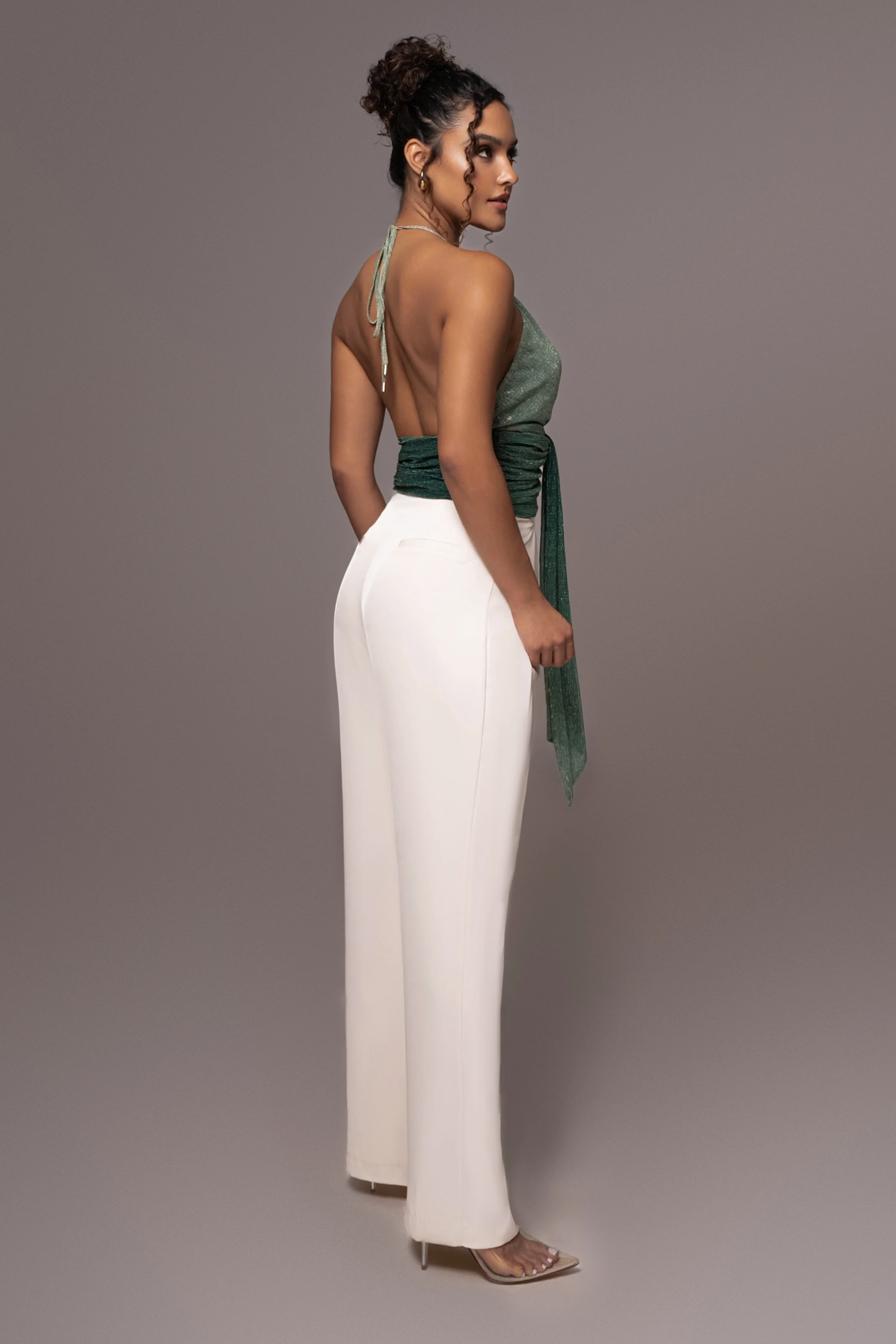 Green Bliss Halter Drape Top - Image 8