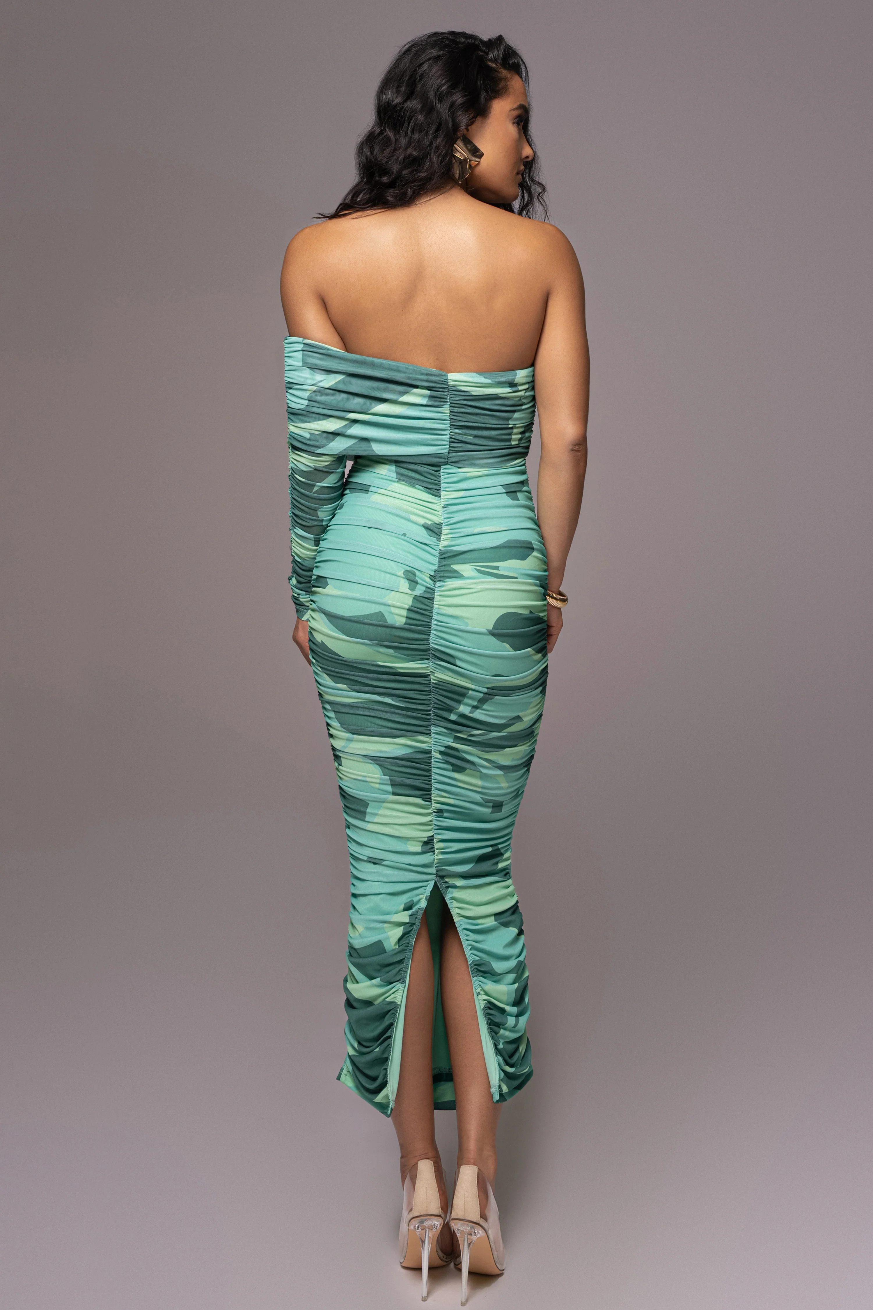 Green Capri Ruched Dress - Image 7