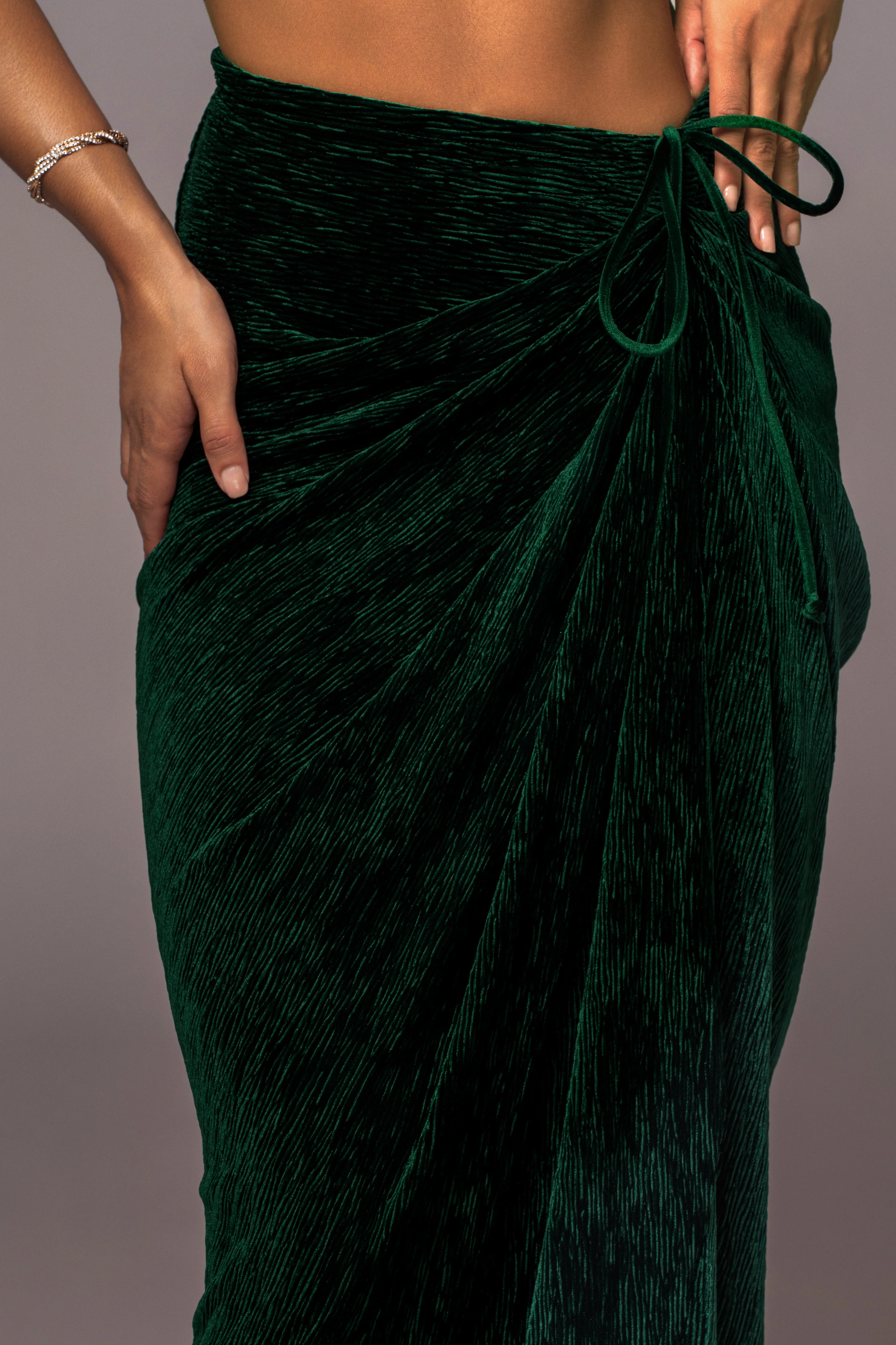 Green Chosen One Velvet Skirt Set - Image 10