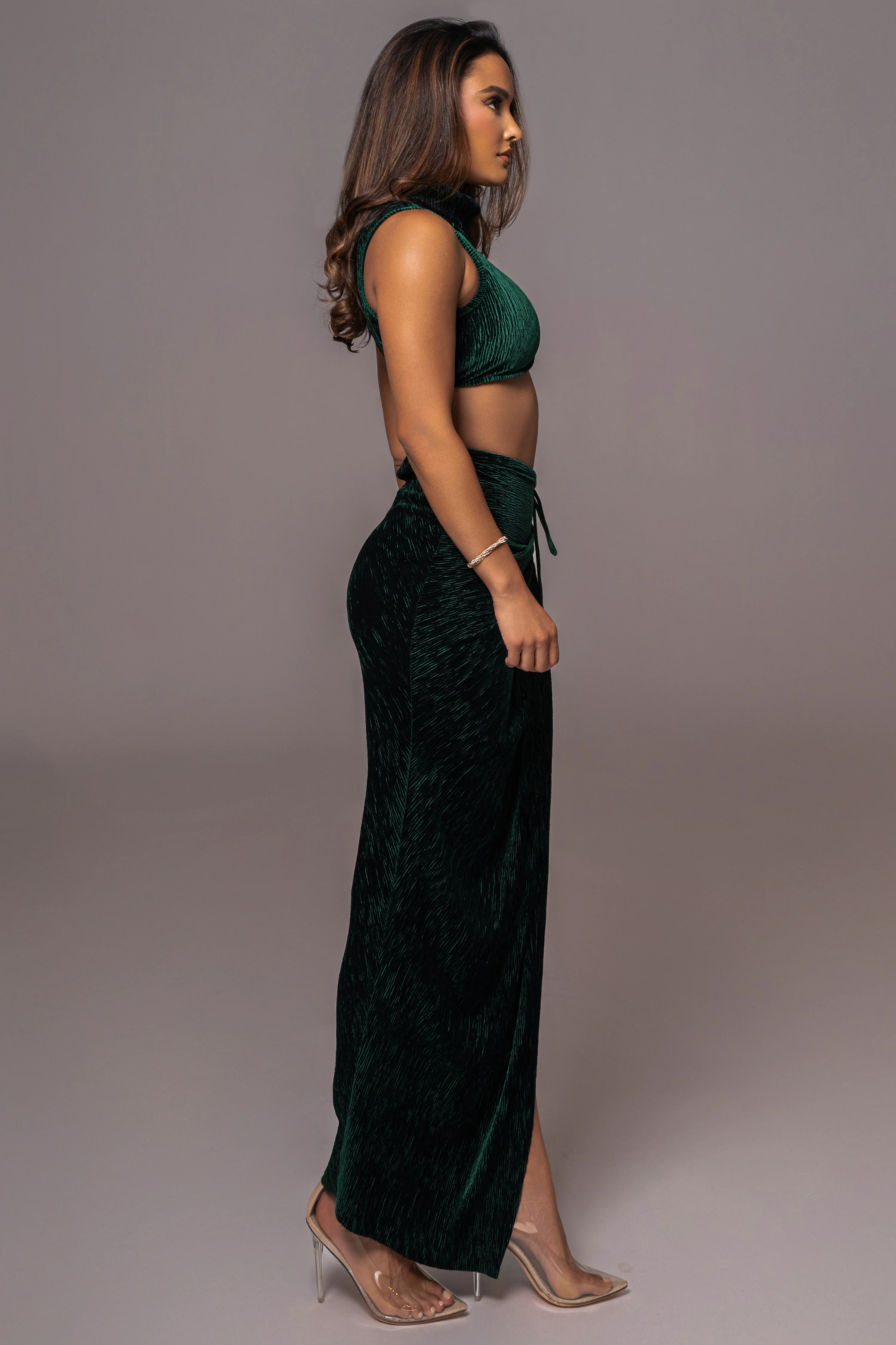 Green Chosen One Velvet Skirt Set - Image 7