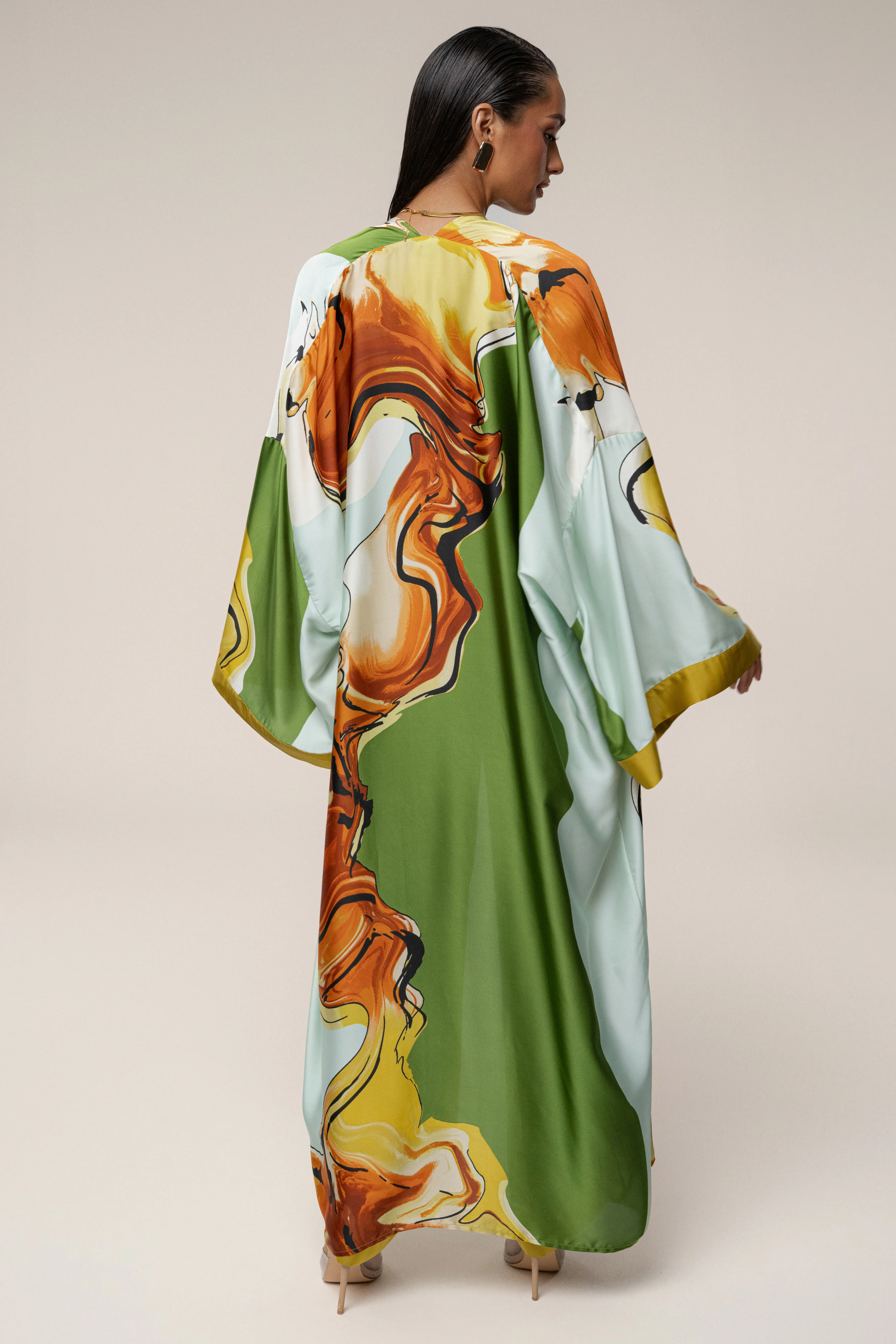 Green Tropical Print Nola Maxi Duster - Image 10