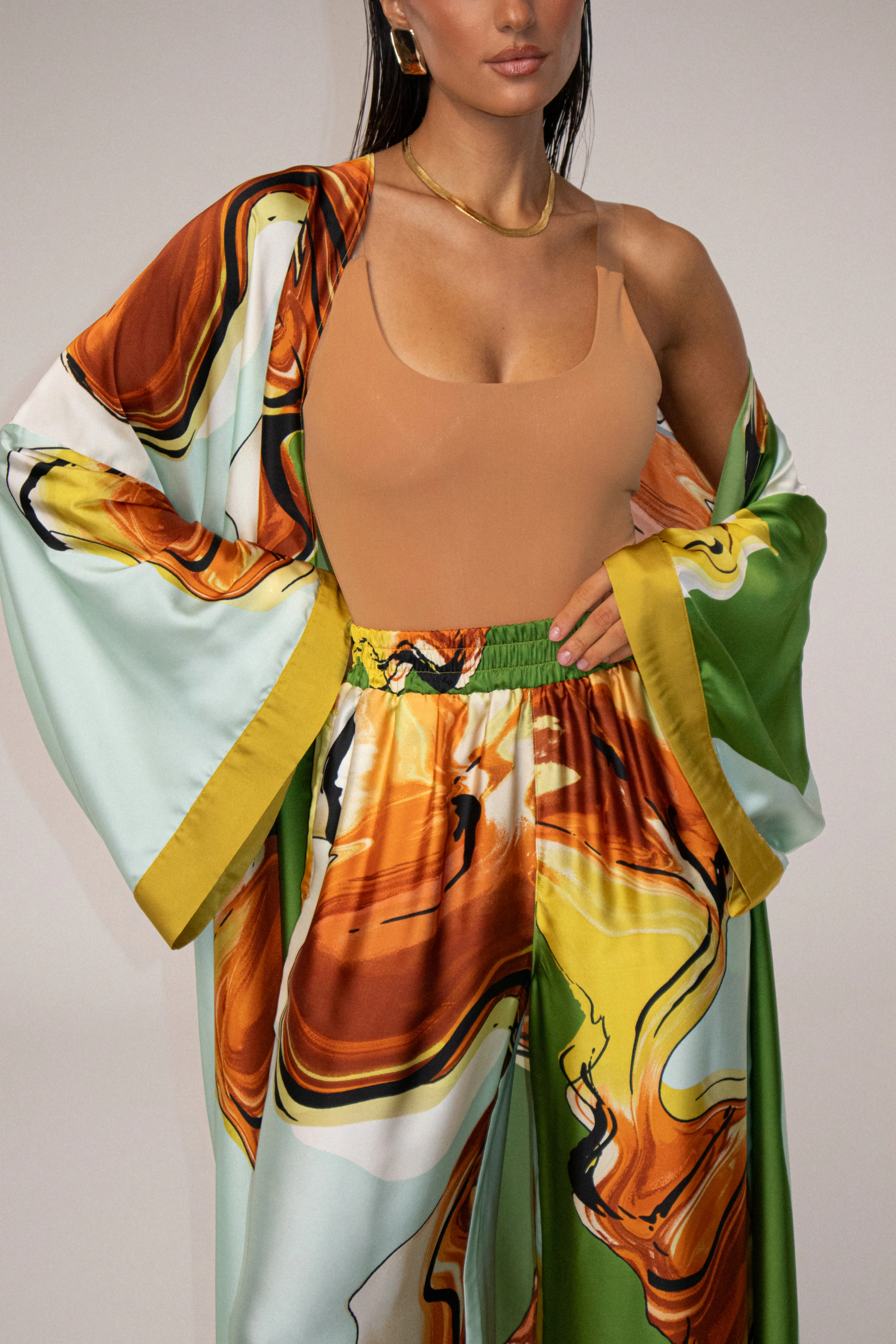 Green Tropical Print Nola Maxi Duster - Image 2