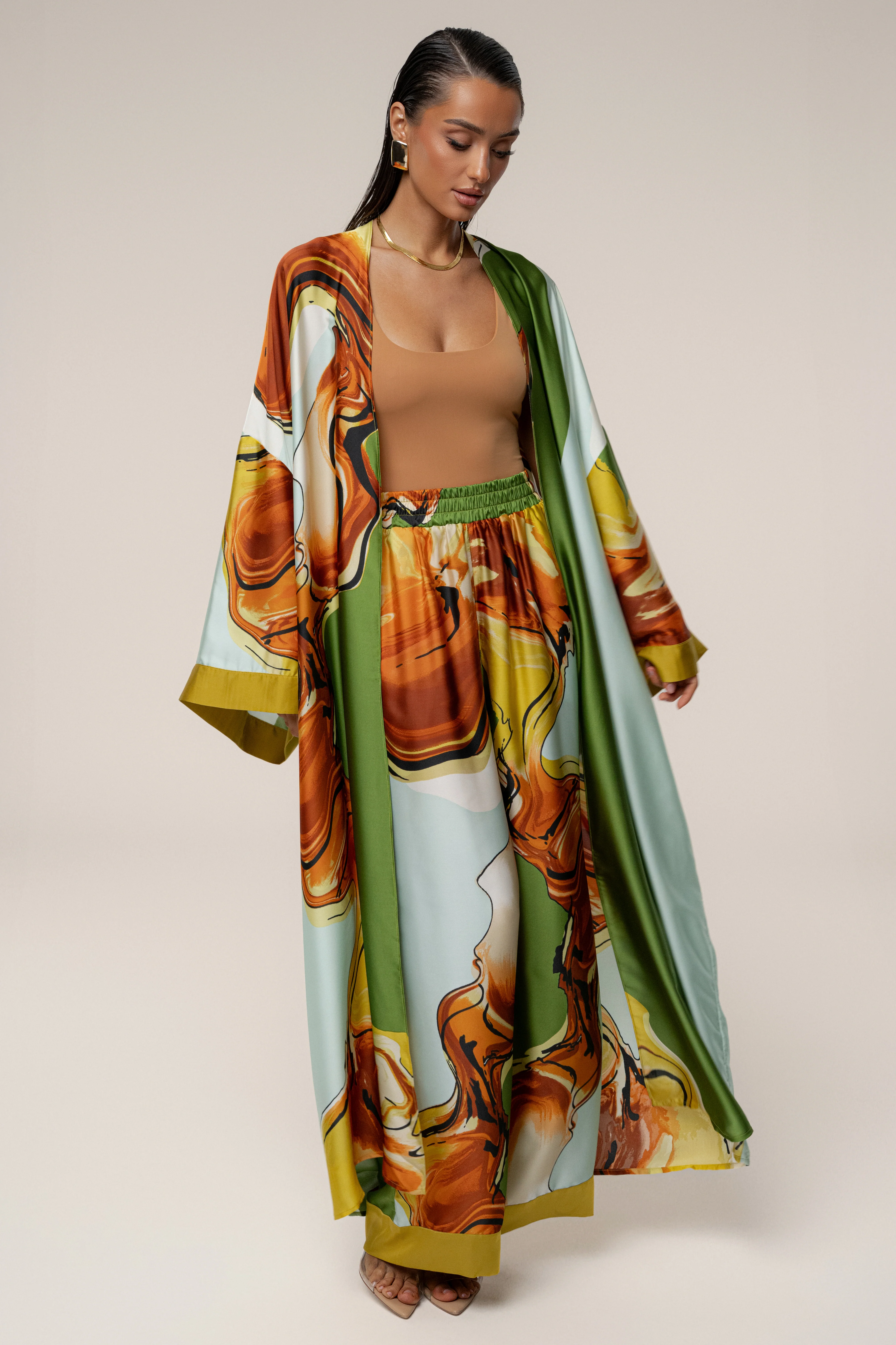 Green Tropical Print Nola Maxi Duster - Image 3