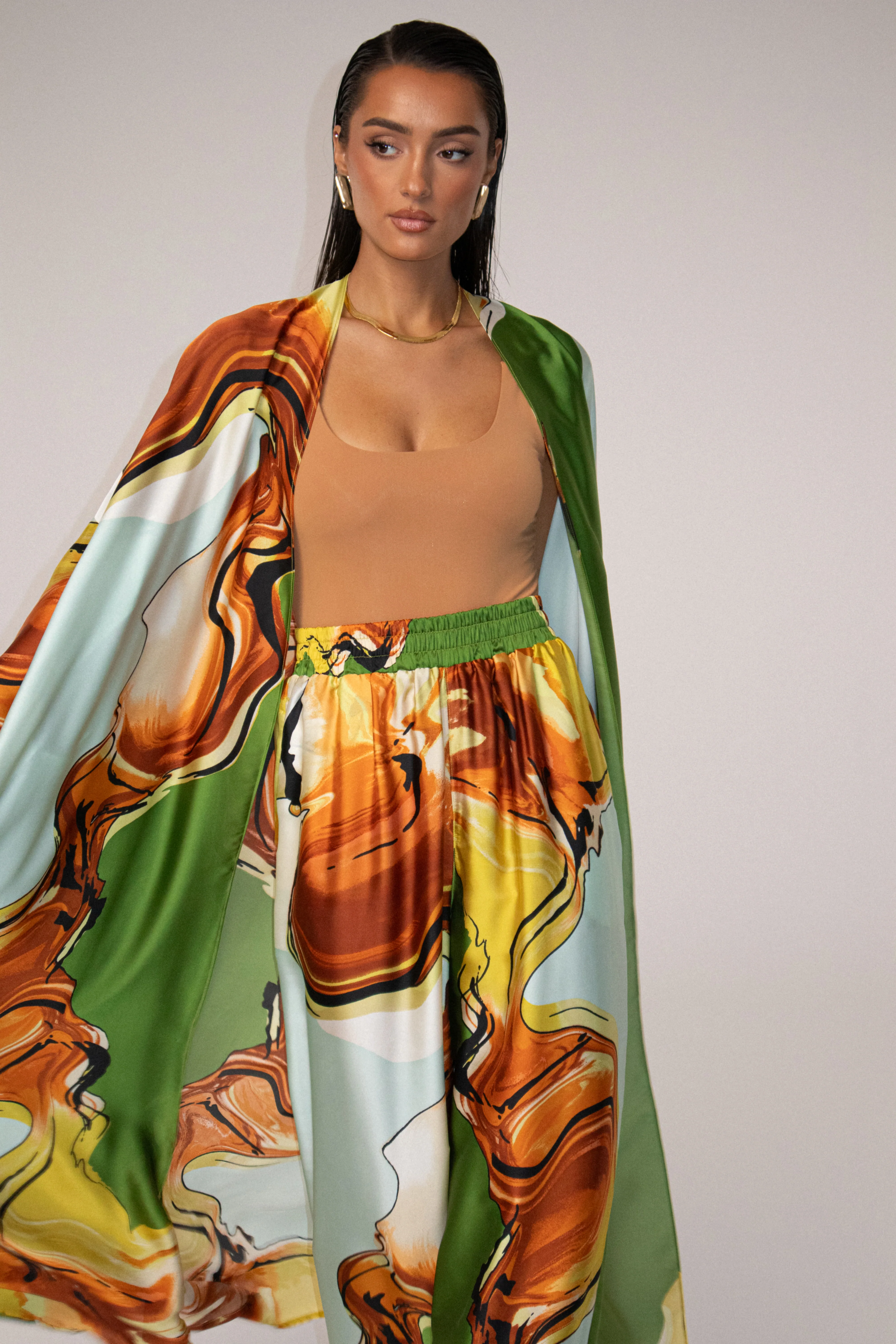 Green Tropical Print Nola Maxi Duster - Image 6