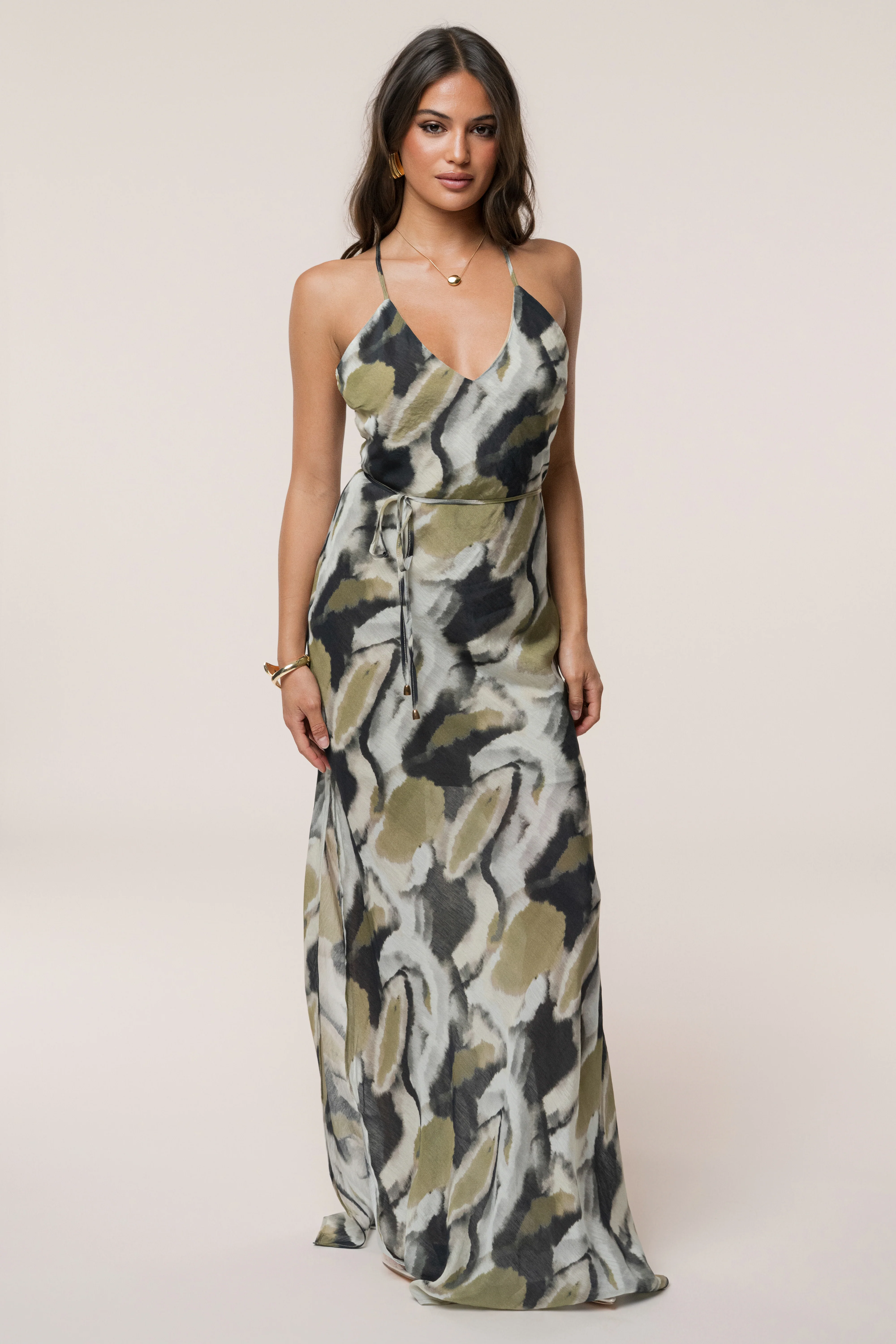 Grey Abstract  Summer Reset Print Dress - Image 3