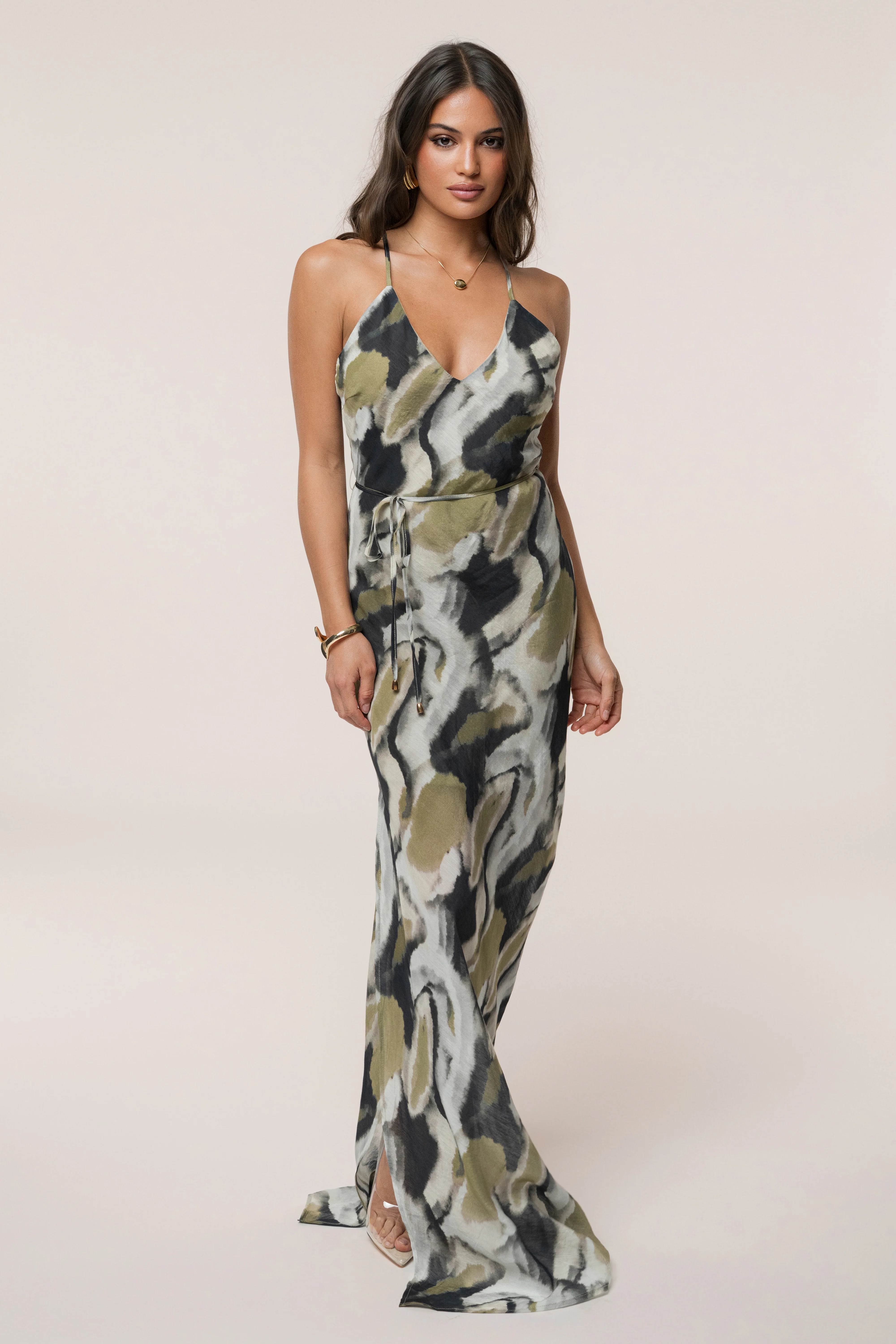 Grey Abstract  Summer Reset Print Dress - Image 4