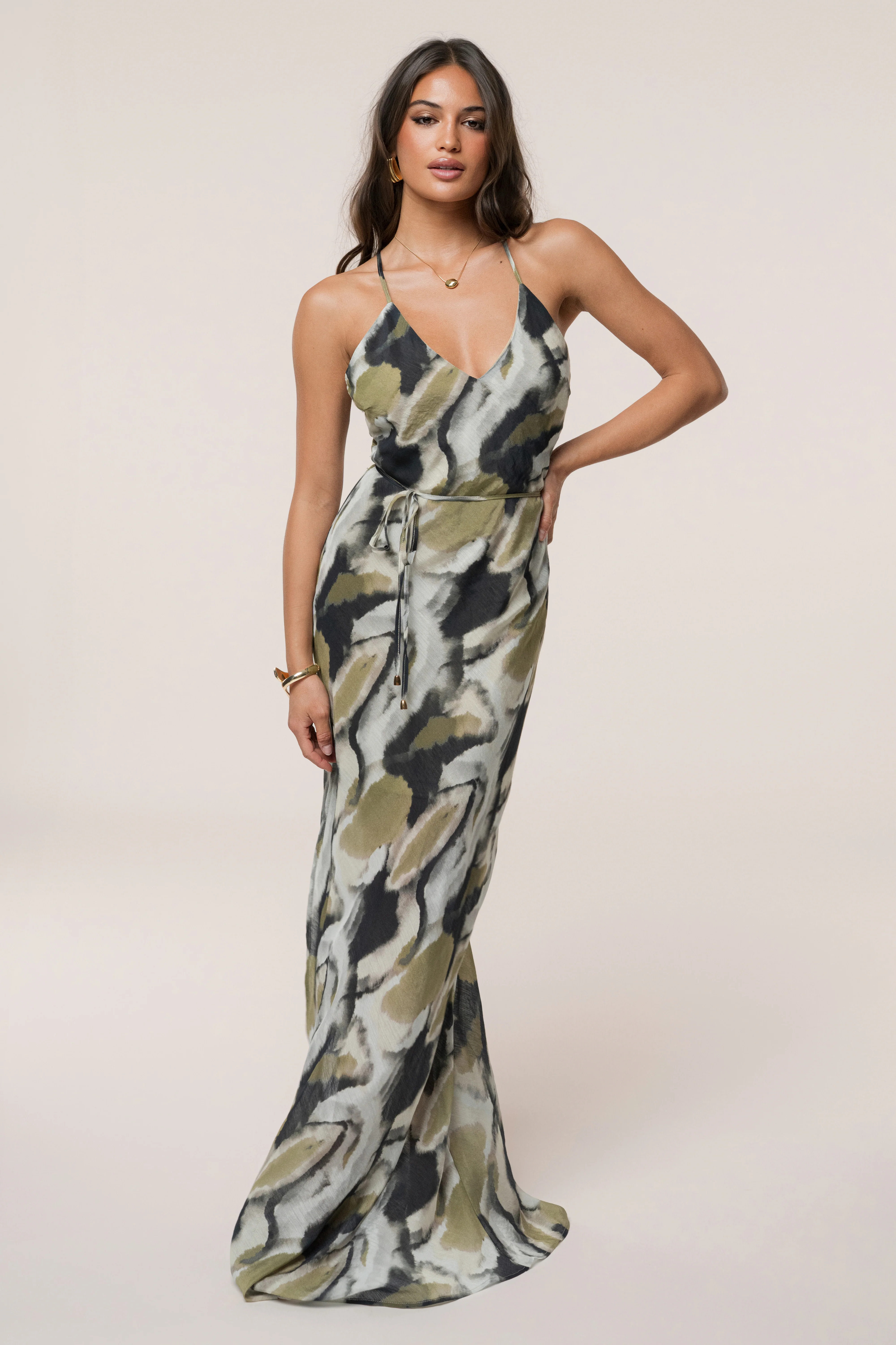 Grey Abstract  Summer Reset Print Dress - Image 6