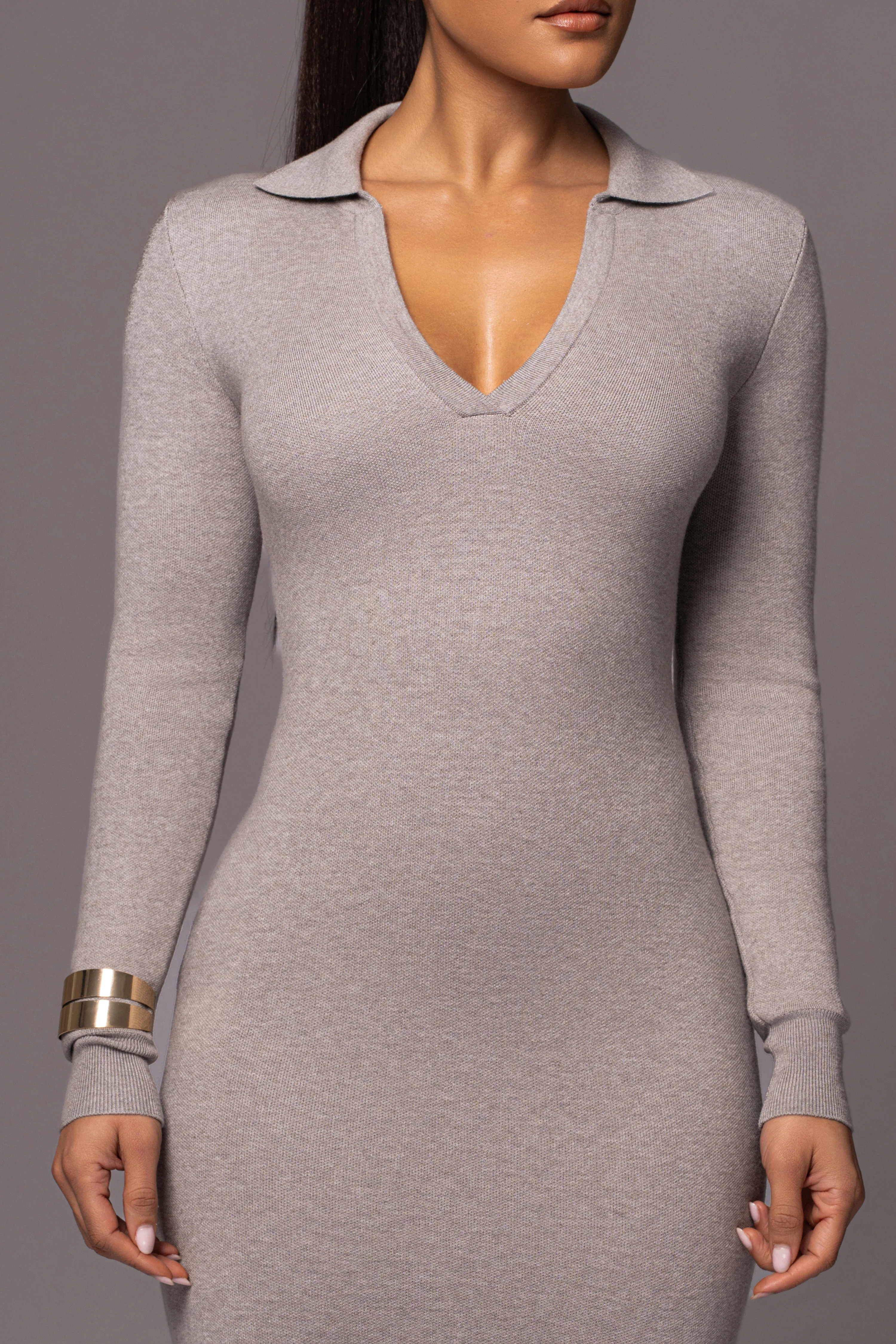 Grey Bellinda Collar Maxi Dress - Image 3