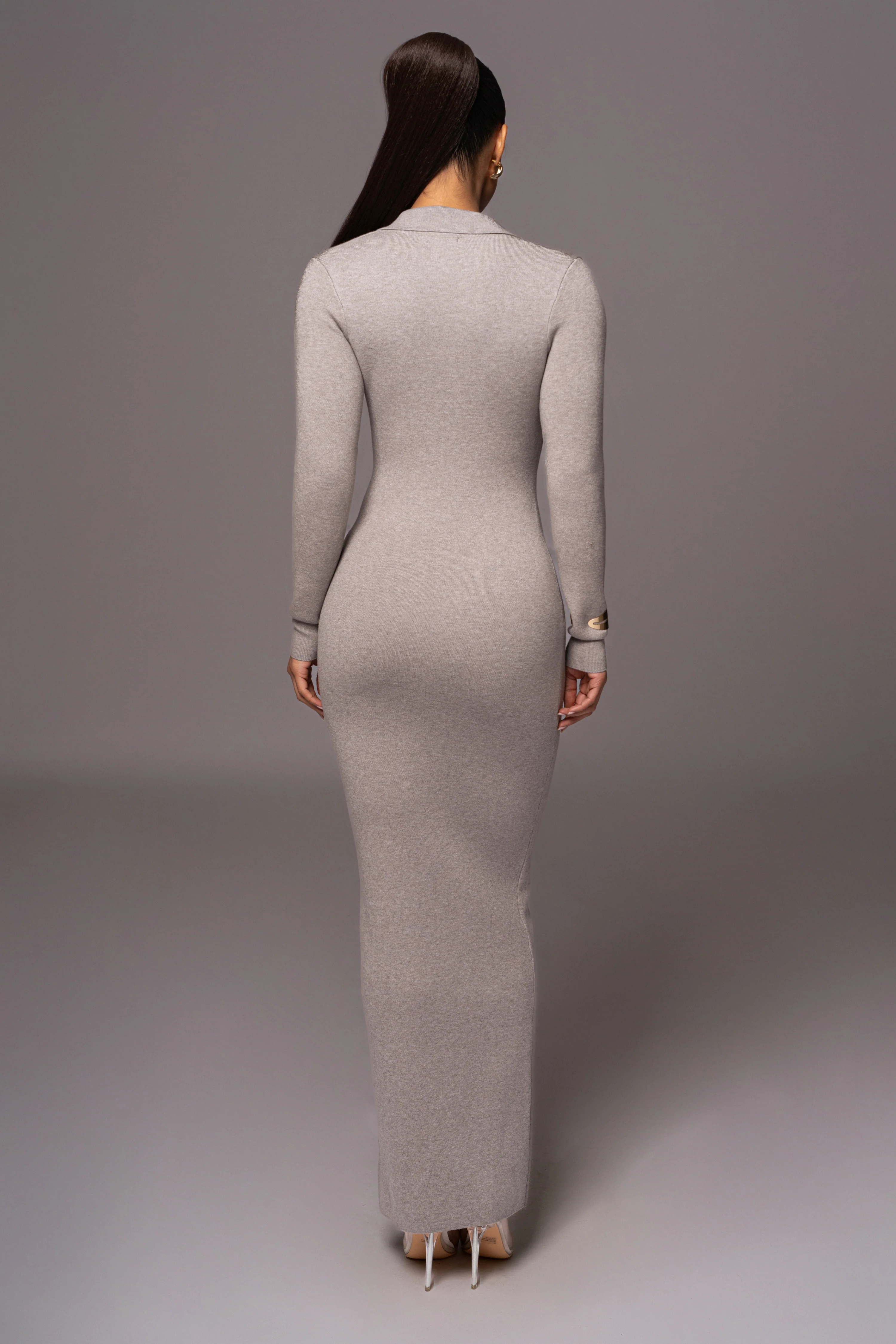 Grey Bellinda Collar Maxi Dress - Image 8