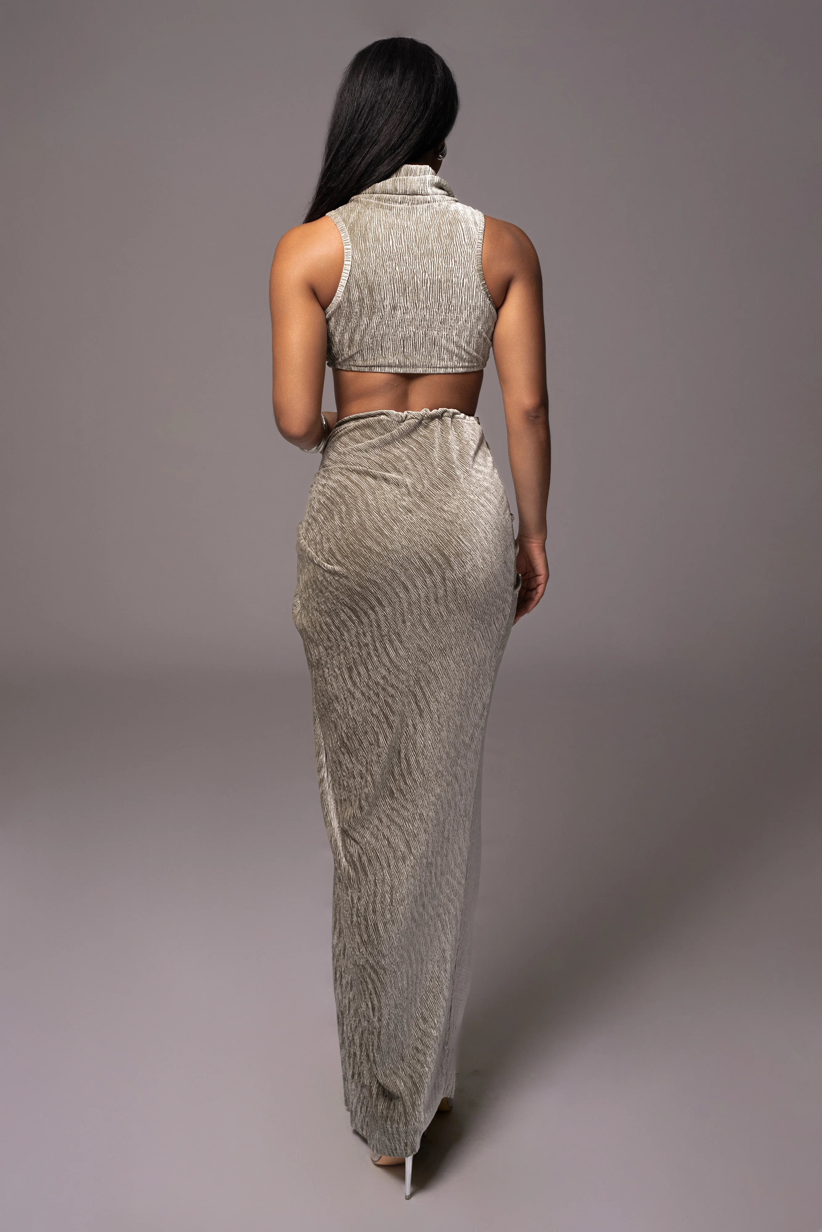 Grey Chosen One Velvet Skirt Set - Image 8
