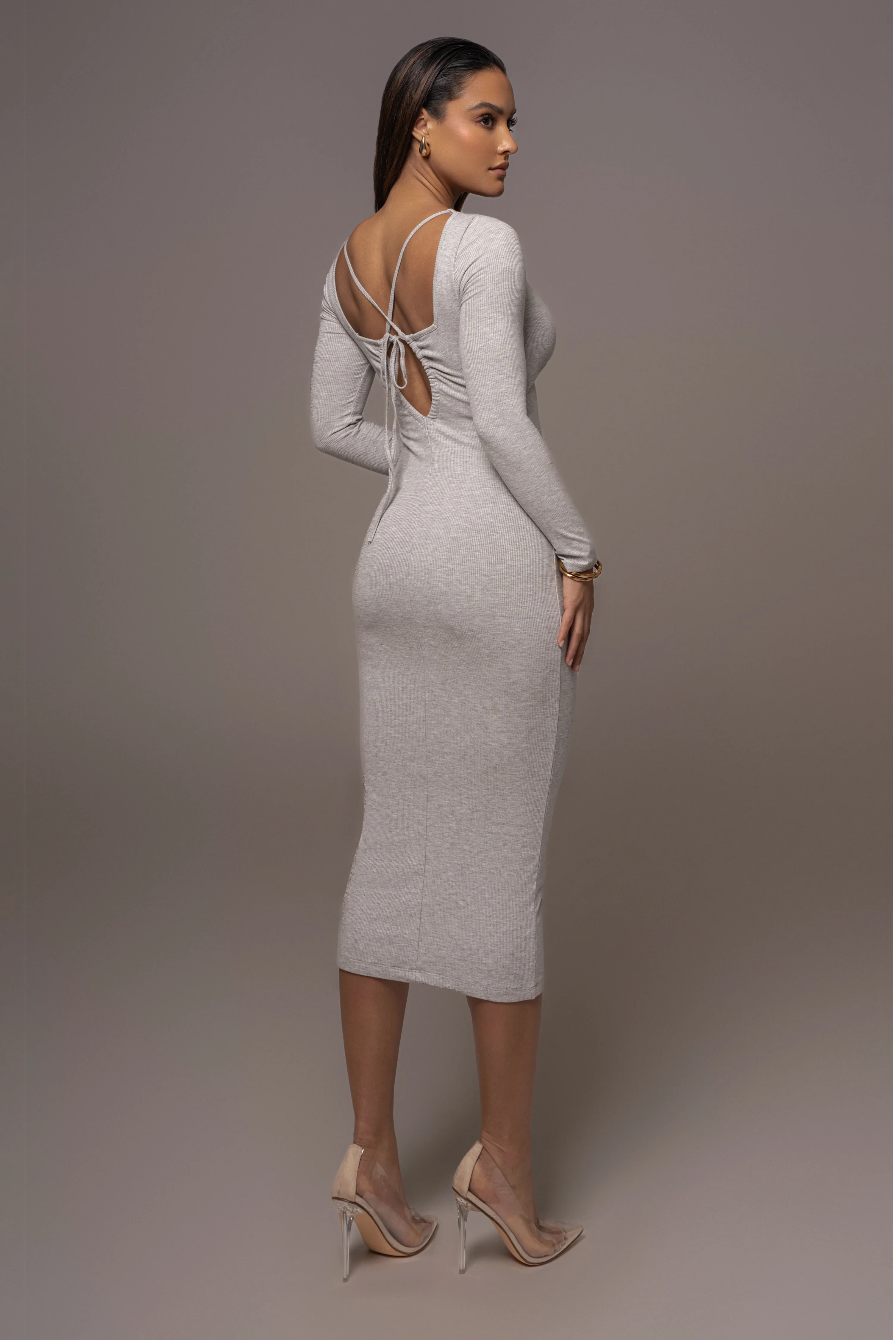 Grey Mesmerize Midi Dress - Image 6