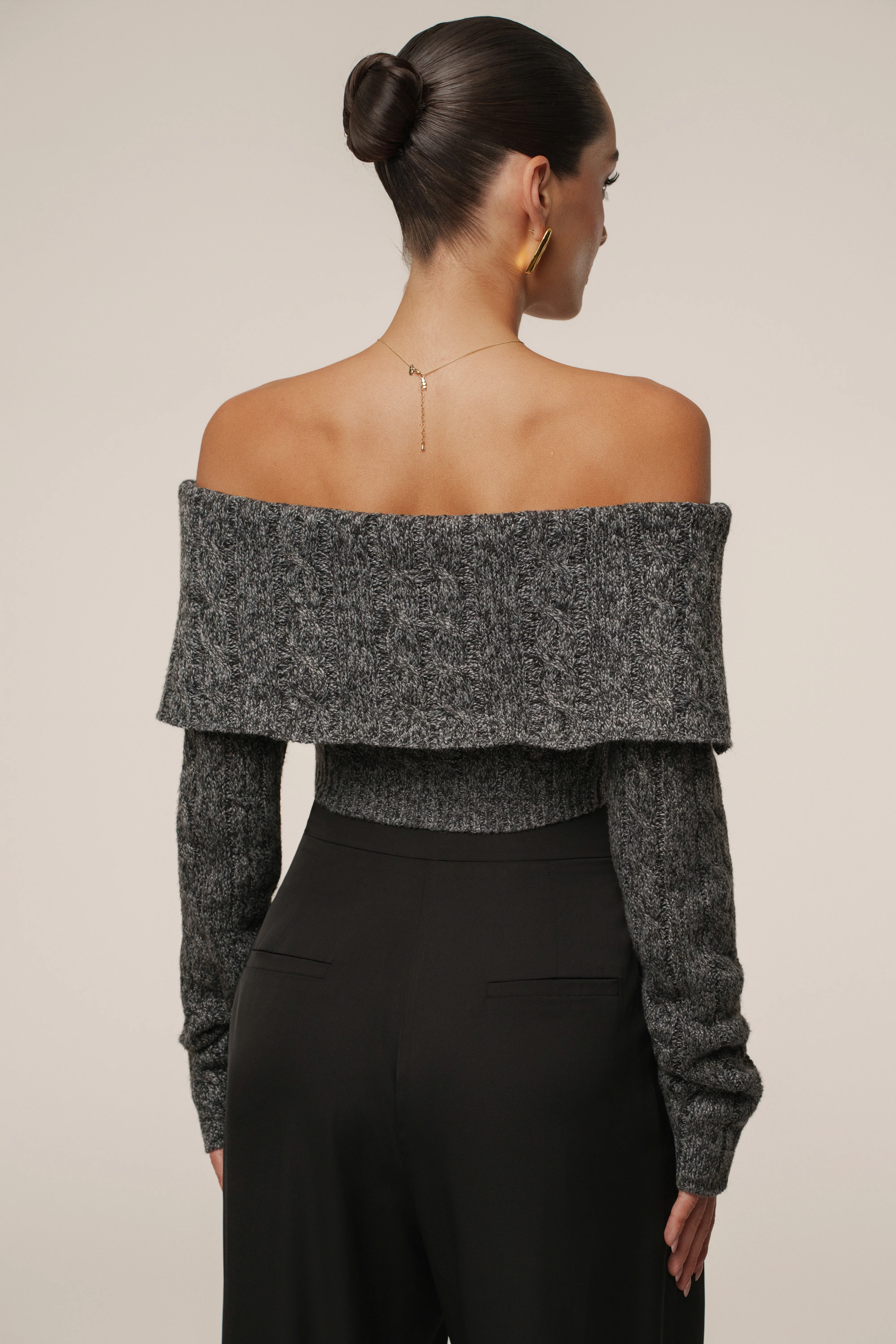 Grey Off Duty Sweater Top - Image 11