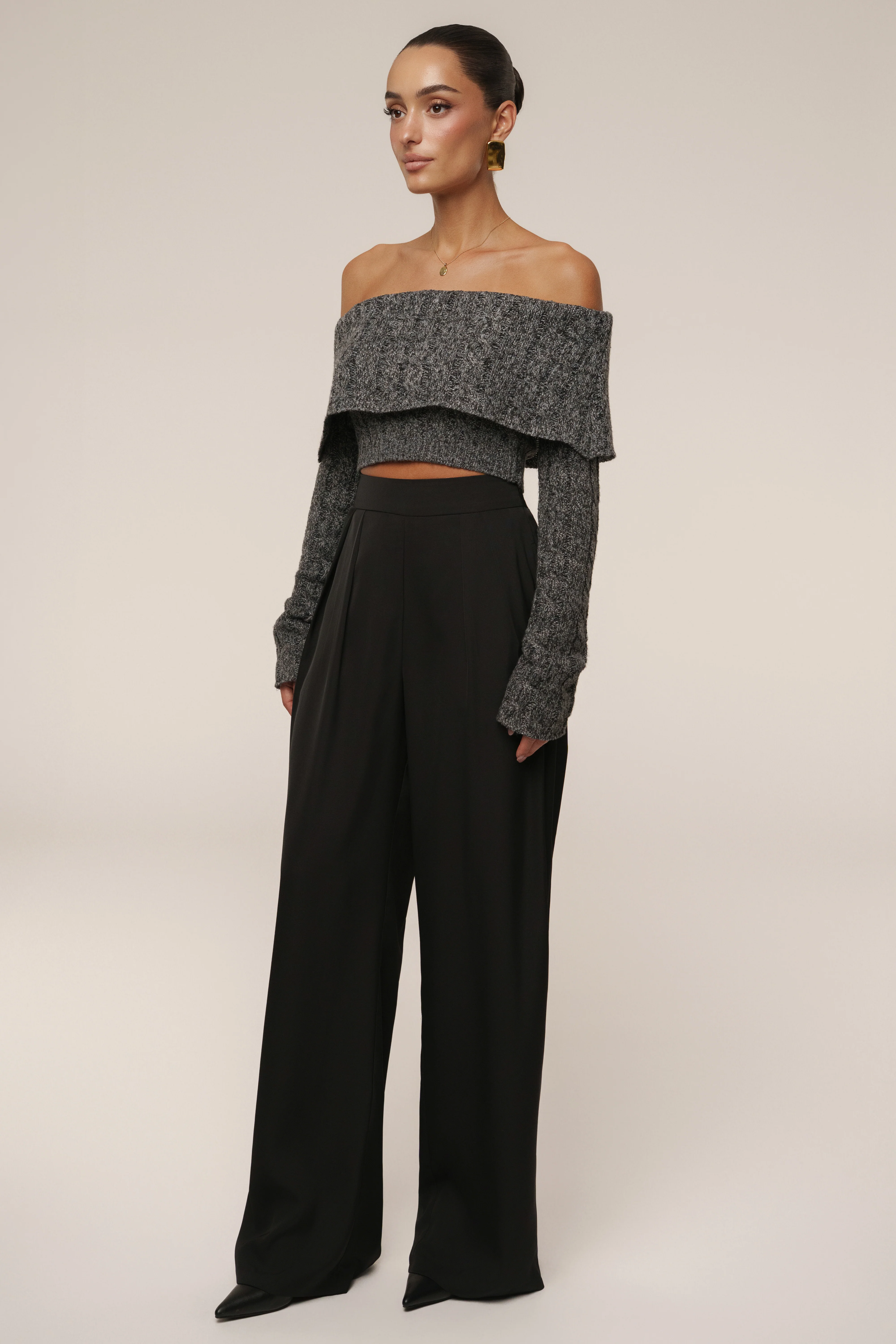 Grey Off Duty Sweater Top - Image 8