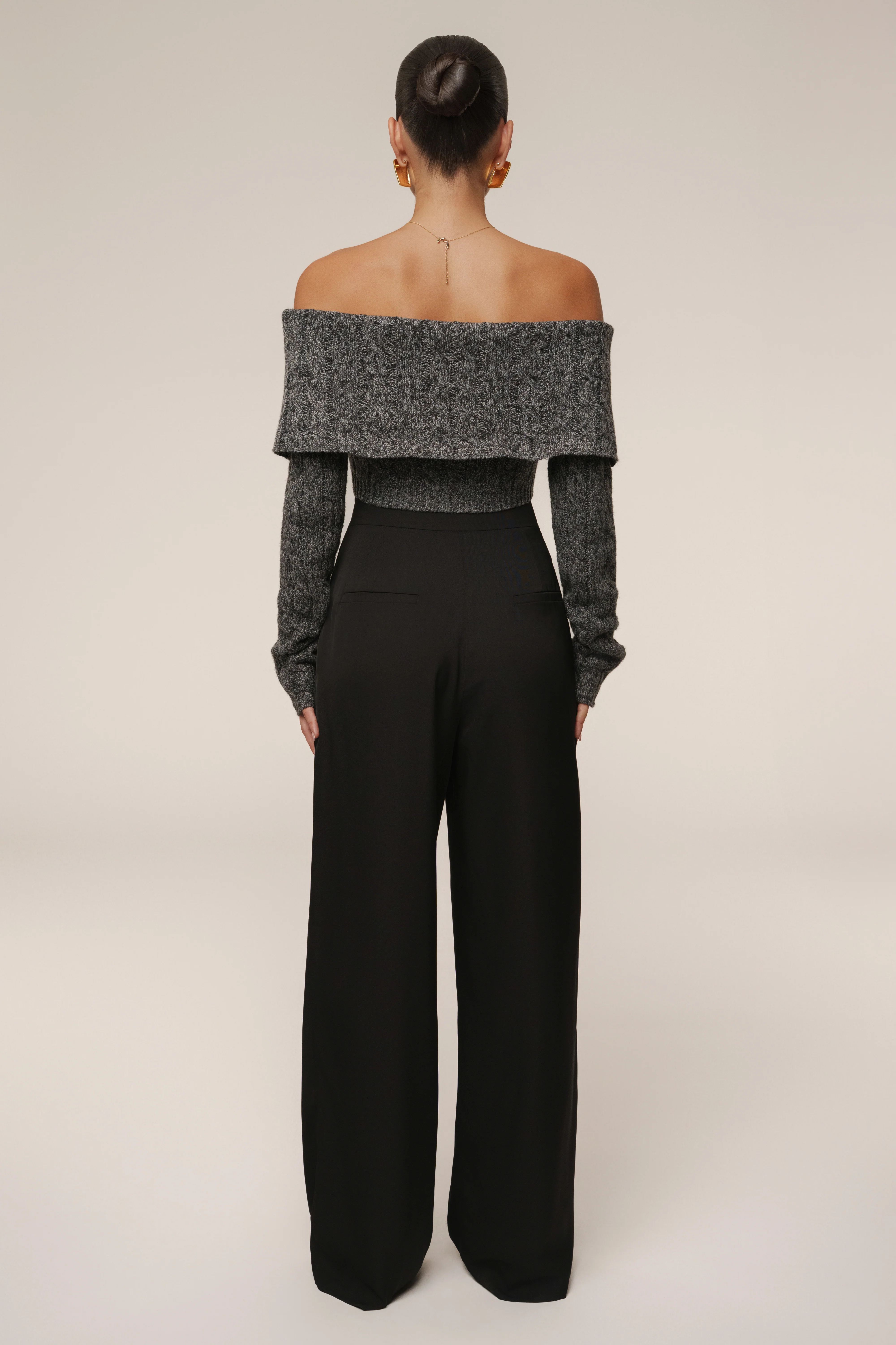 Grey Off Duty Sweater Top - Image 9