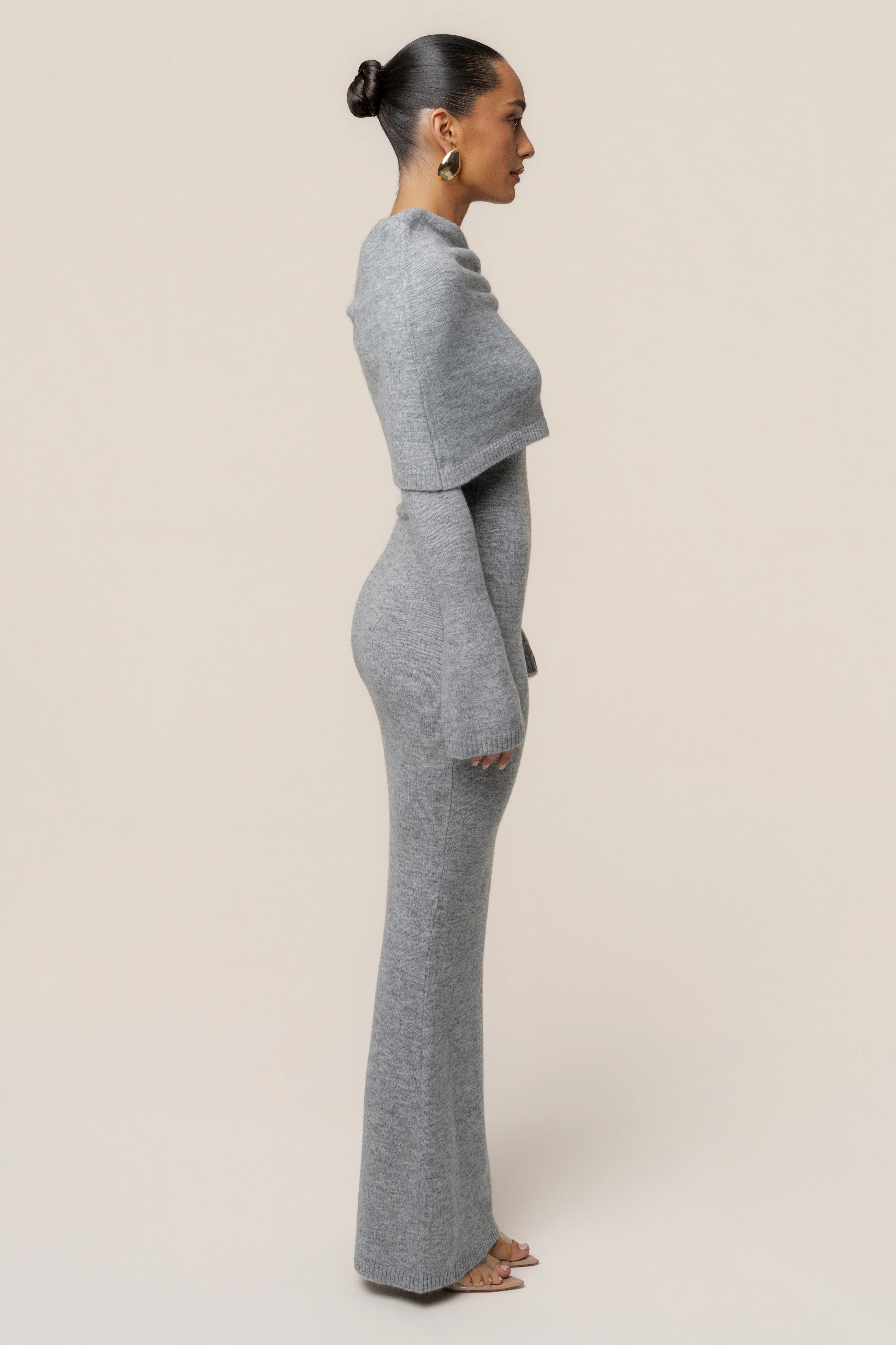 Grey Soft Haven Off-Shoulder Dress - Image 10