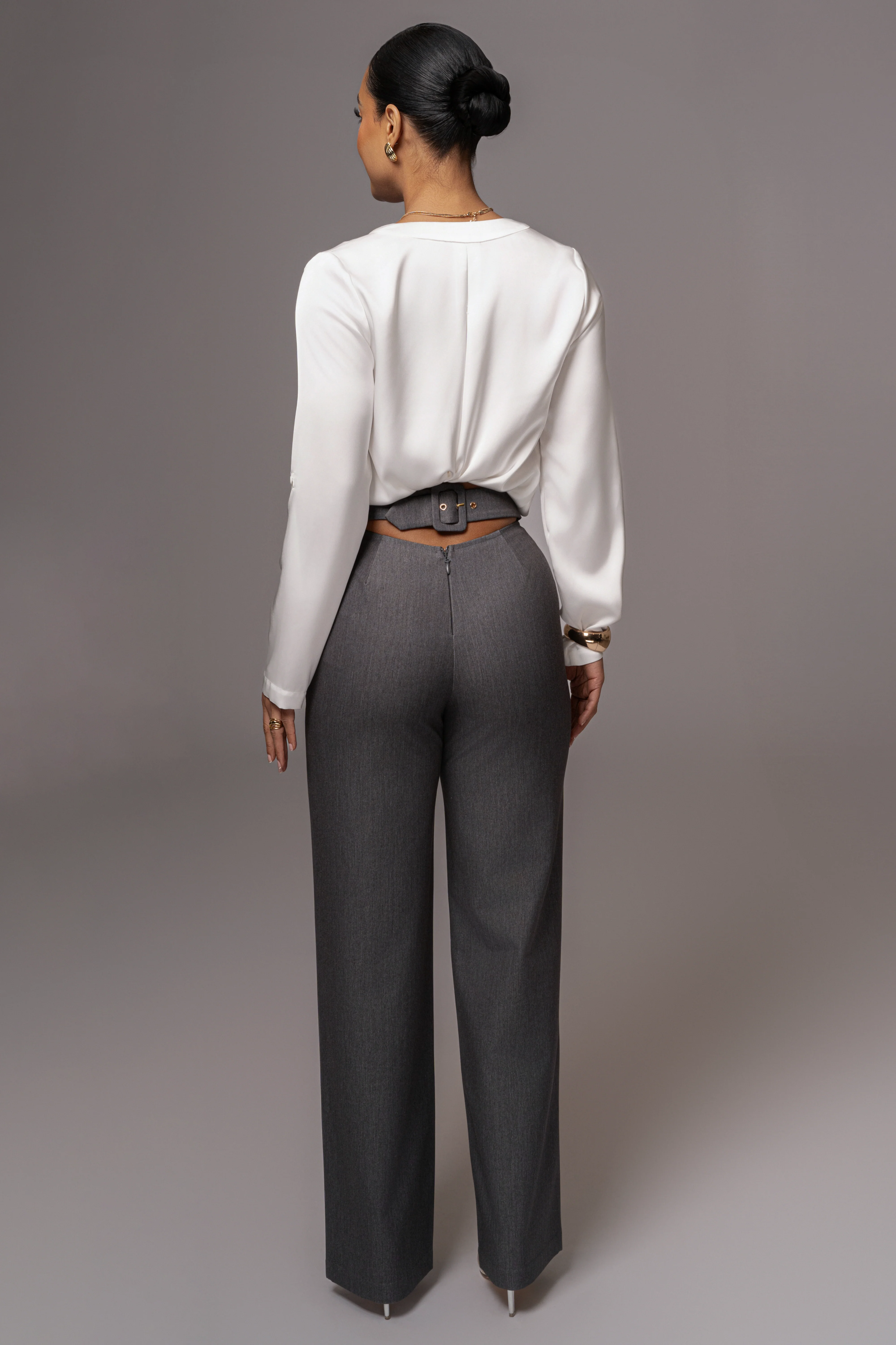 Grey Status Belted Pants - Image 10