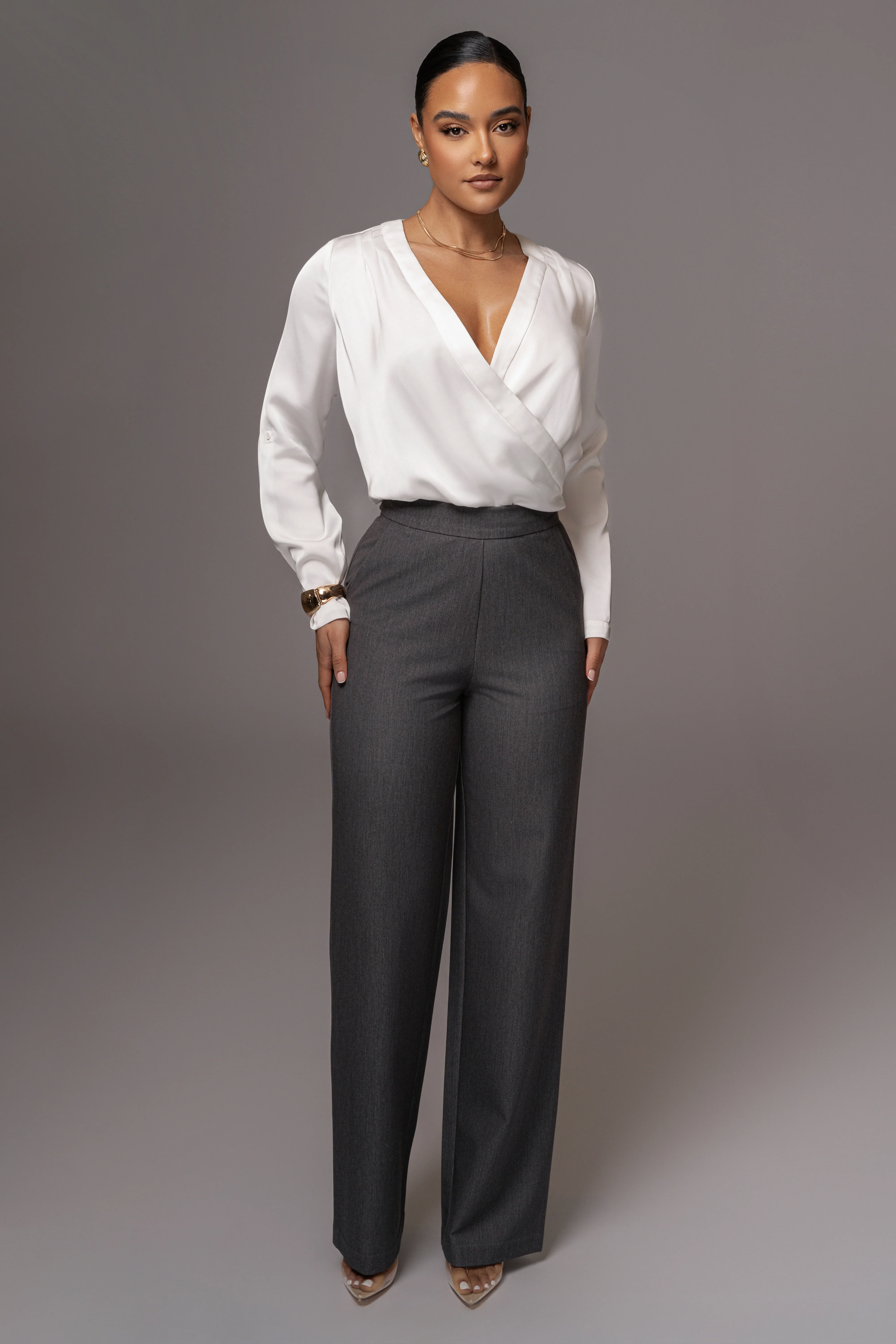 Grey Status Belted Pants - Image 3
