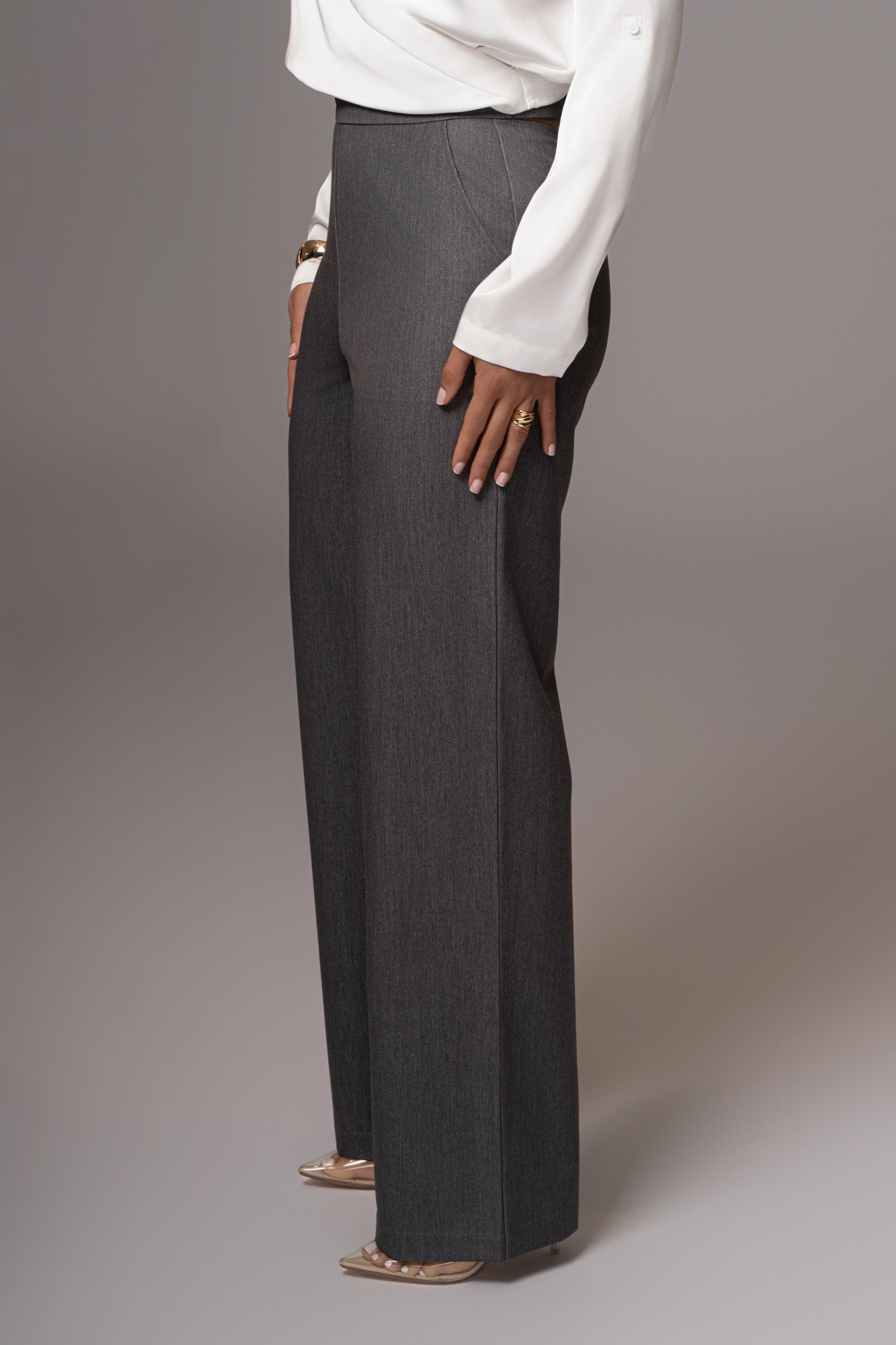 Grey Status Belted Pants - Image 8