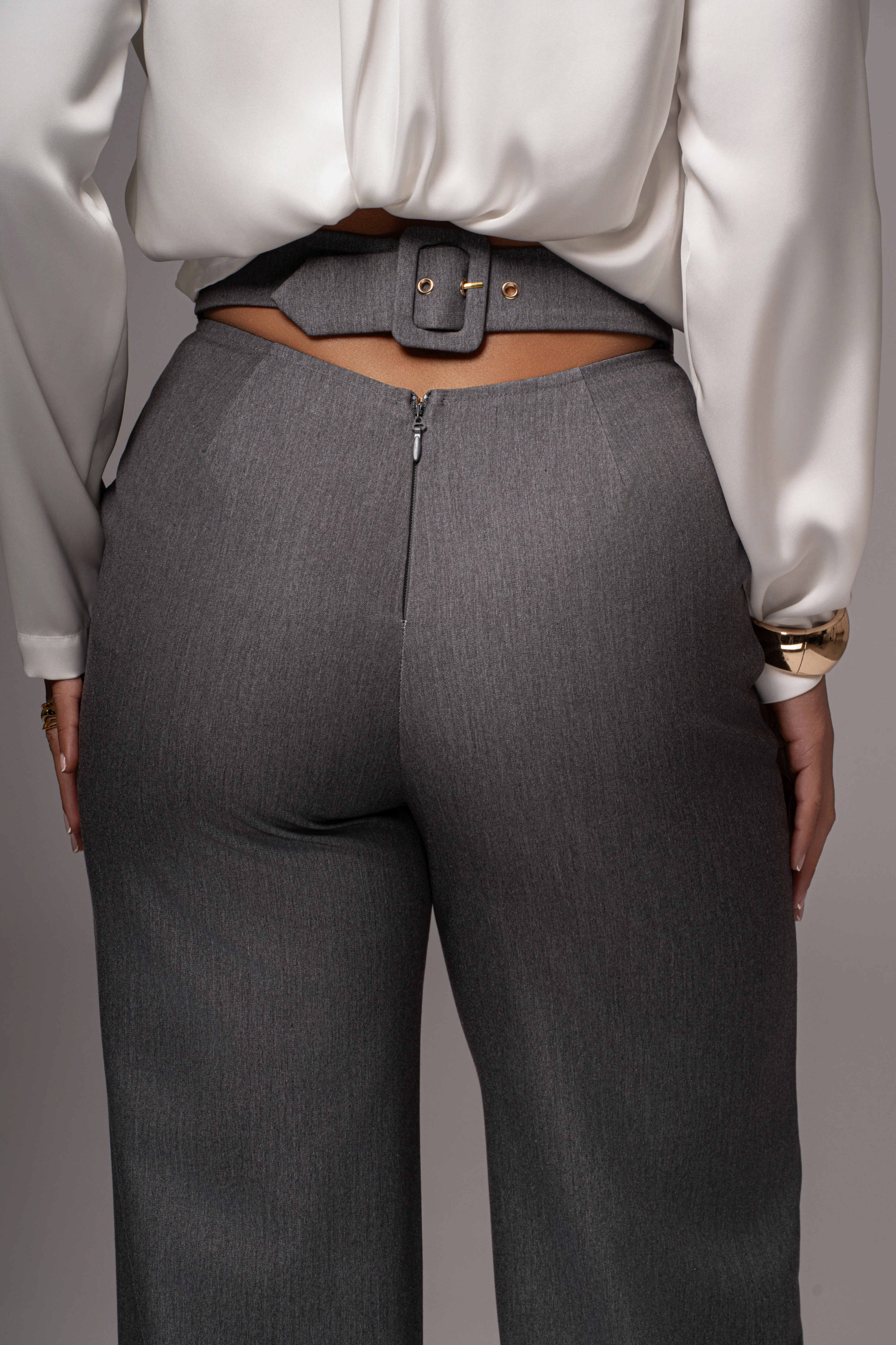 Grey Status Belted Pants - Image 9