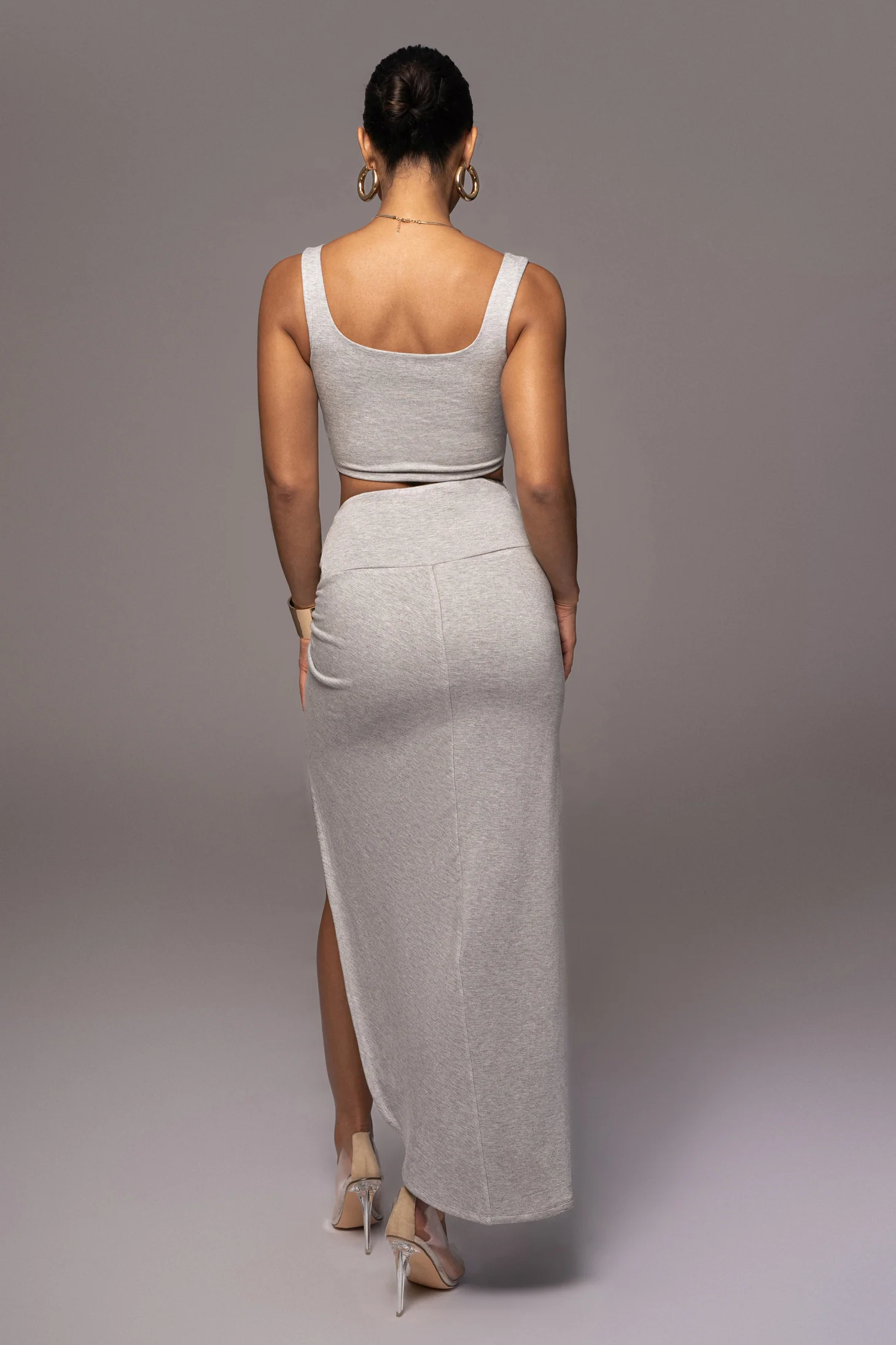 Grey Take You There Maxi Skirt - Image 13