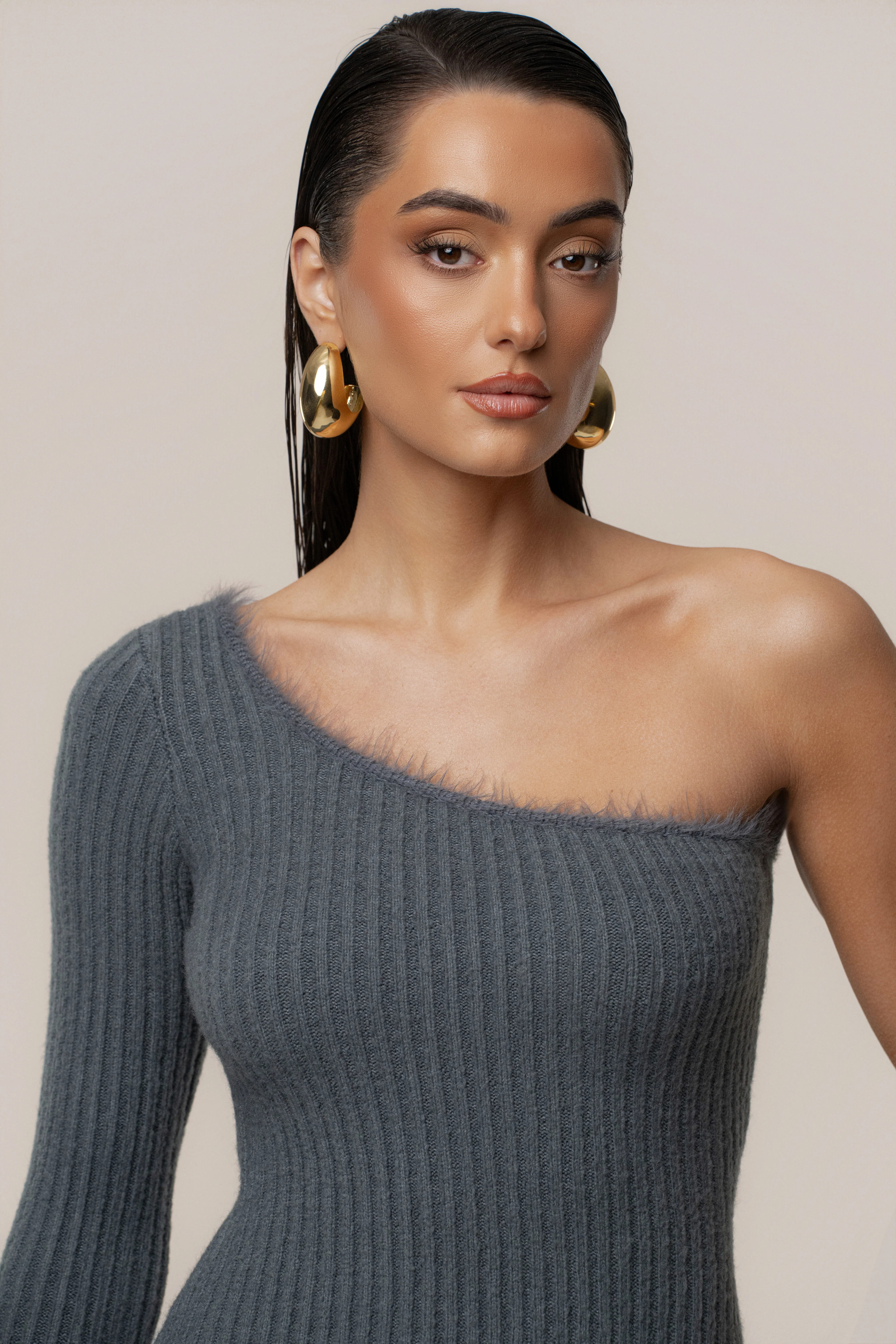 Heather Grey Alpine Elegance Slit Dress - Image 6