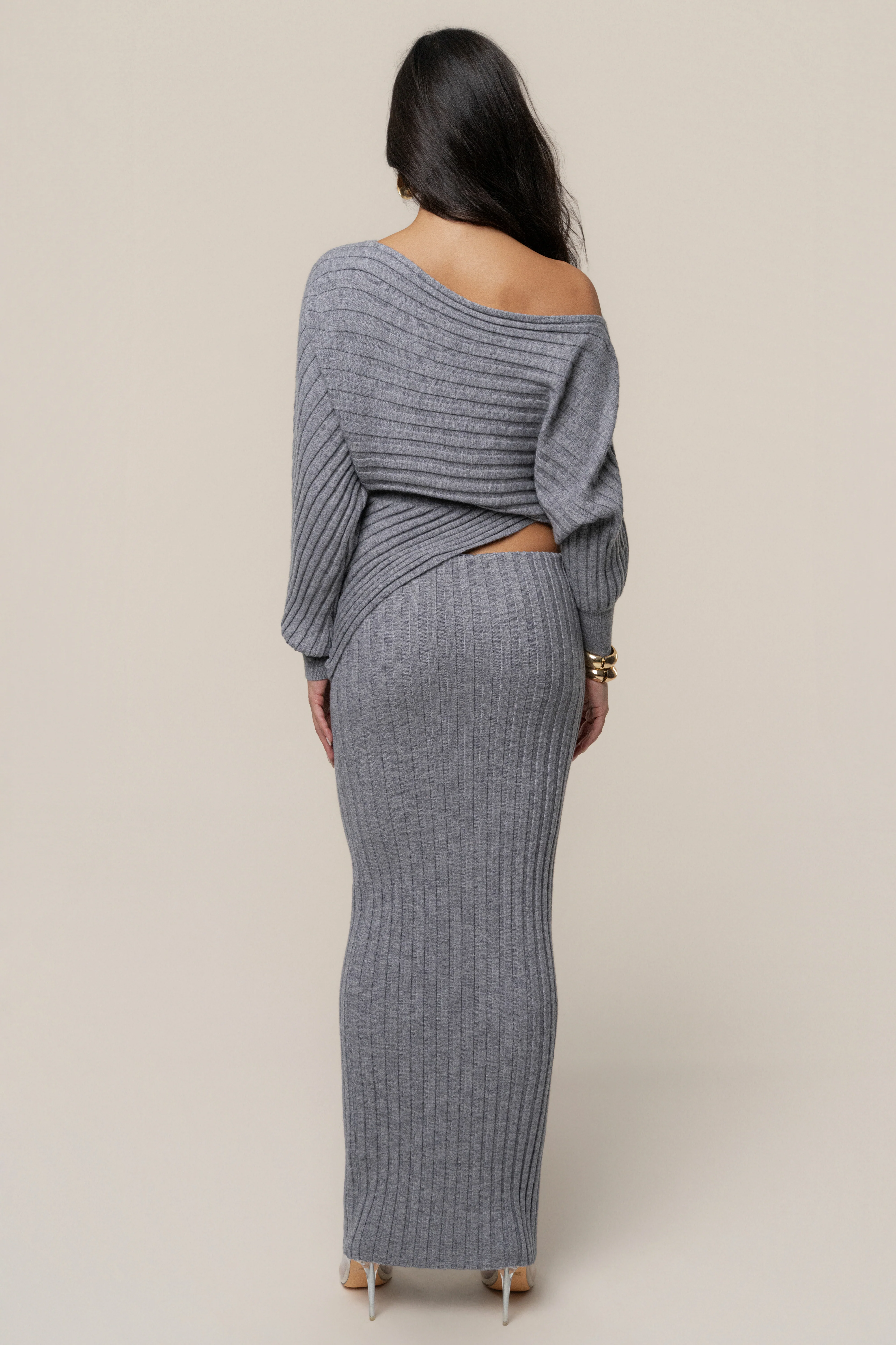 Heather Grey Clarity Ribbed Skirt Set - Image 8