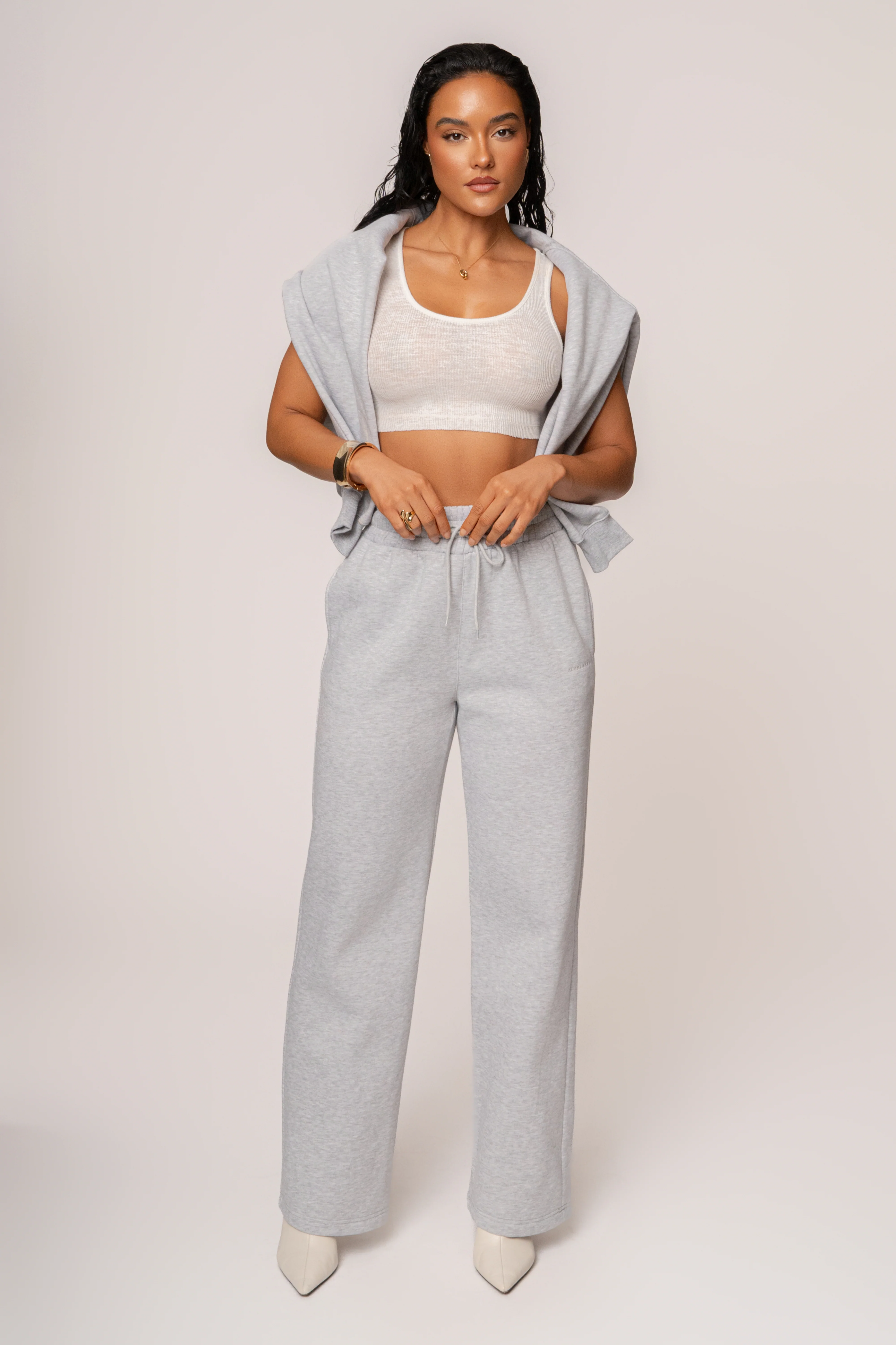 Heather Grey JLUXLABEL Logo Fleece Pants - Image 4
