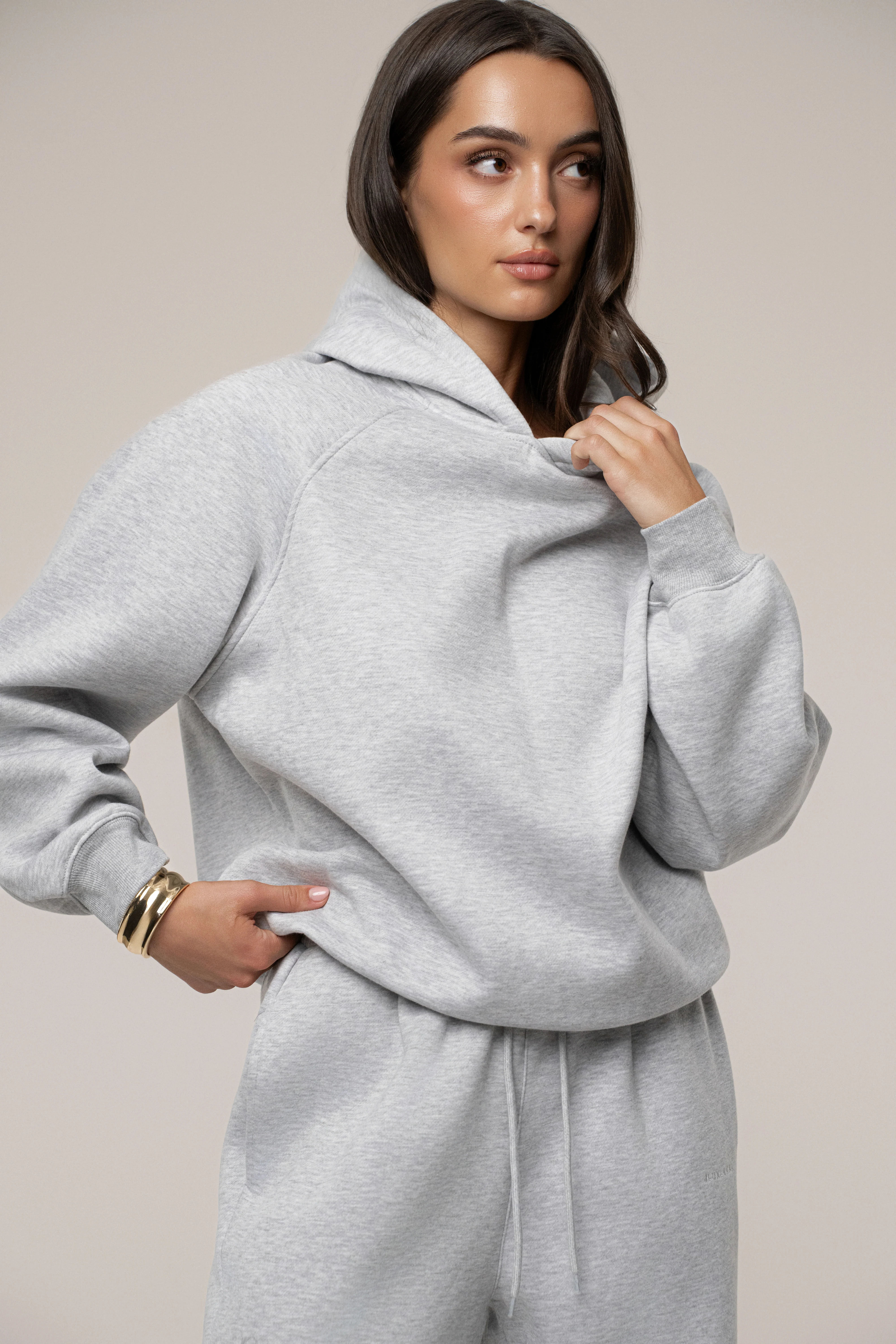 Heather Grey JLUXLABEL Logo Pullover Hoodie - Image 6