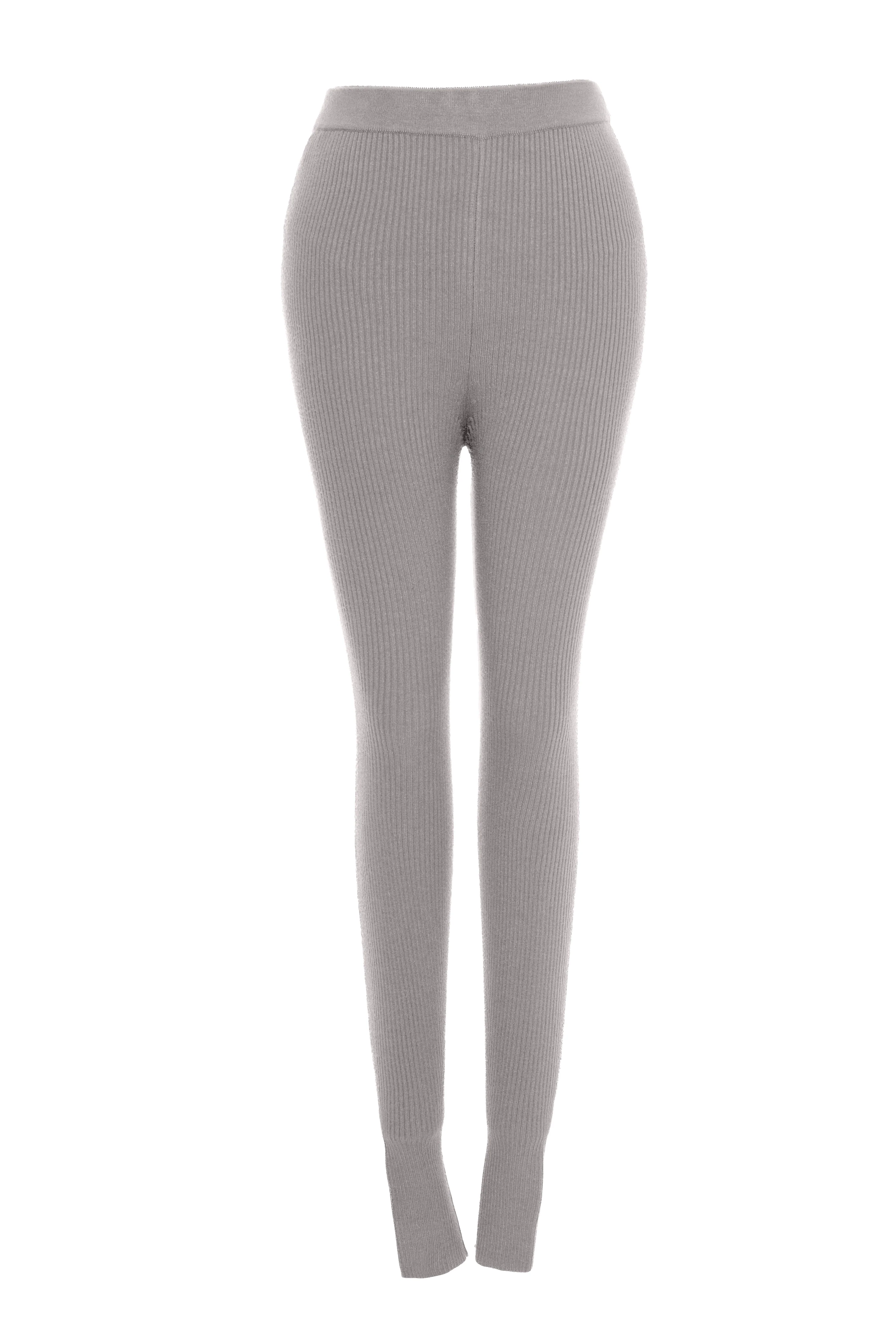 Heather Grey Naaya Ribbed Leggings - Image 2
