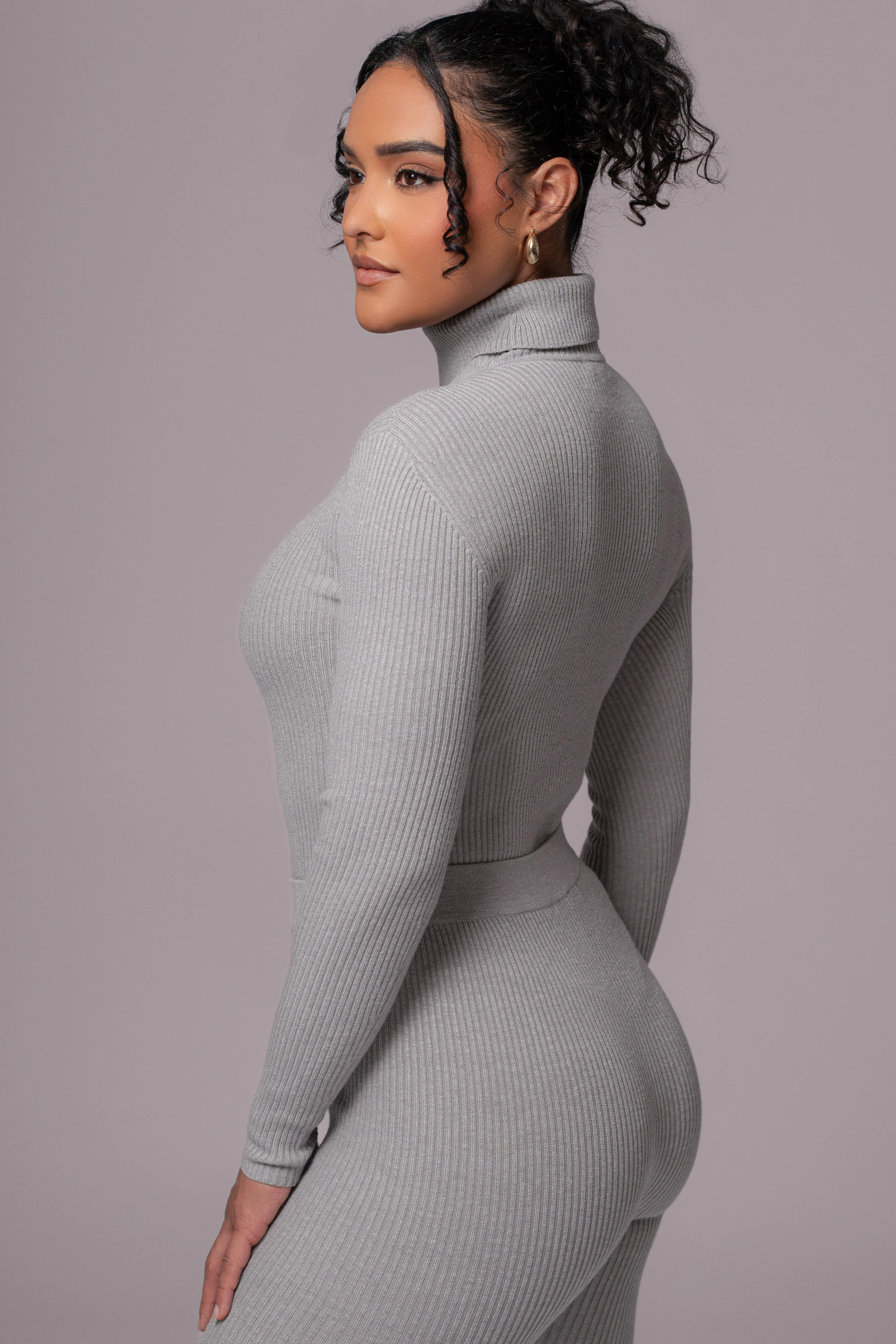 Heather Grey Naaya Ribbed Leggings - Image 6