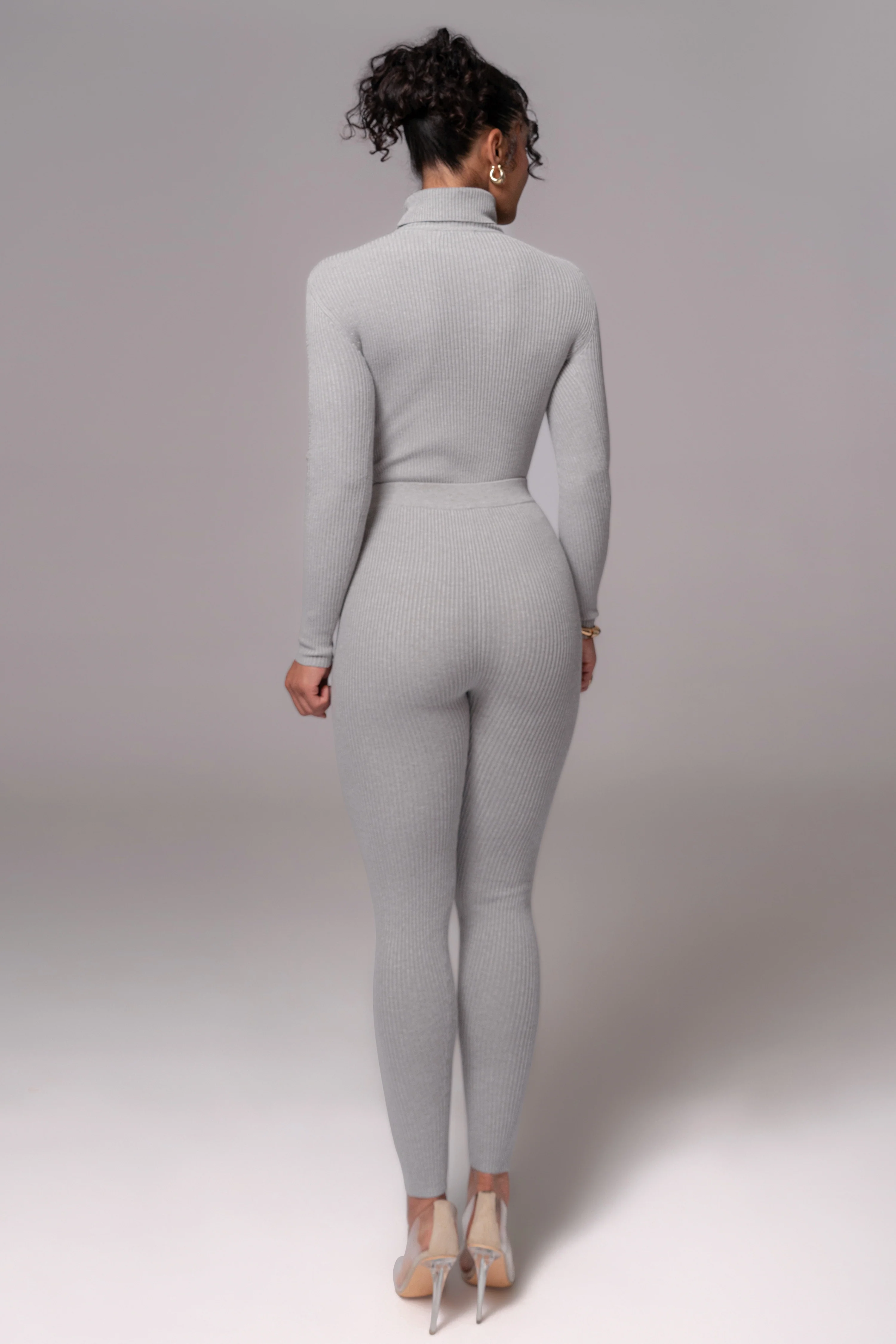 Heather Grey Naaya Ribbed Leggings - Image 8