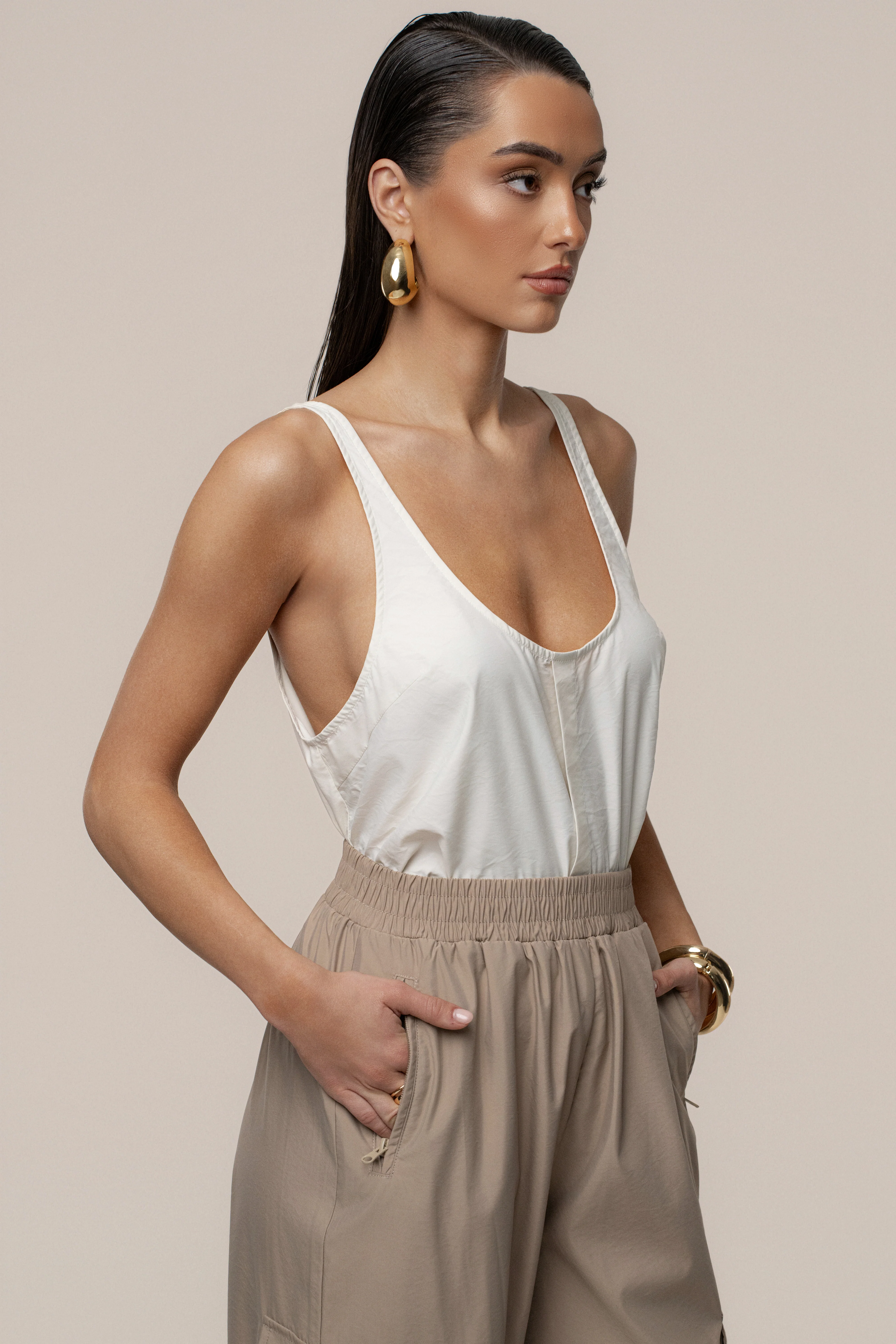 Ivory Active Scoop Neck Top - Image 9
