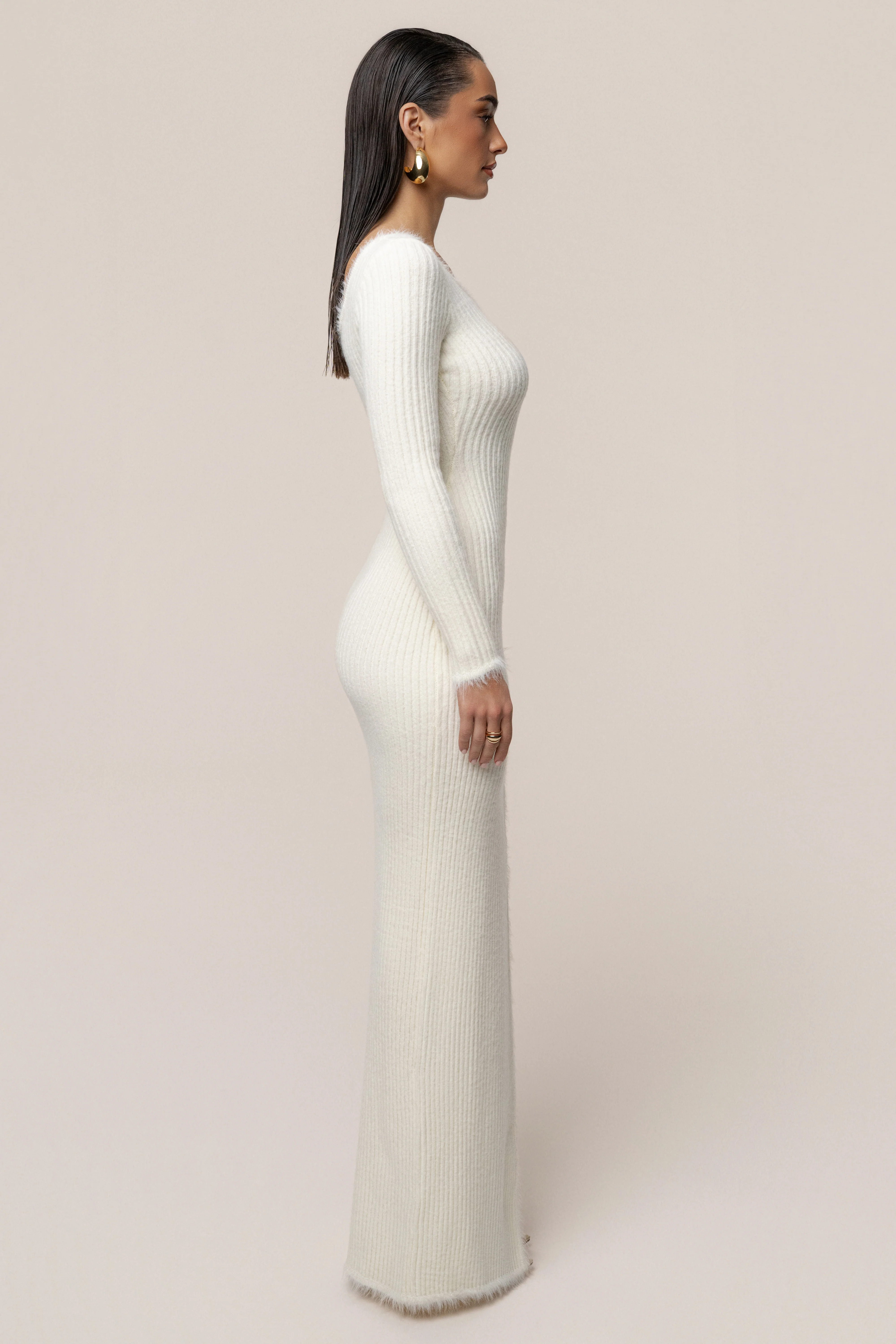 Ivory Alpine Elegance Slit Dress - Image 4