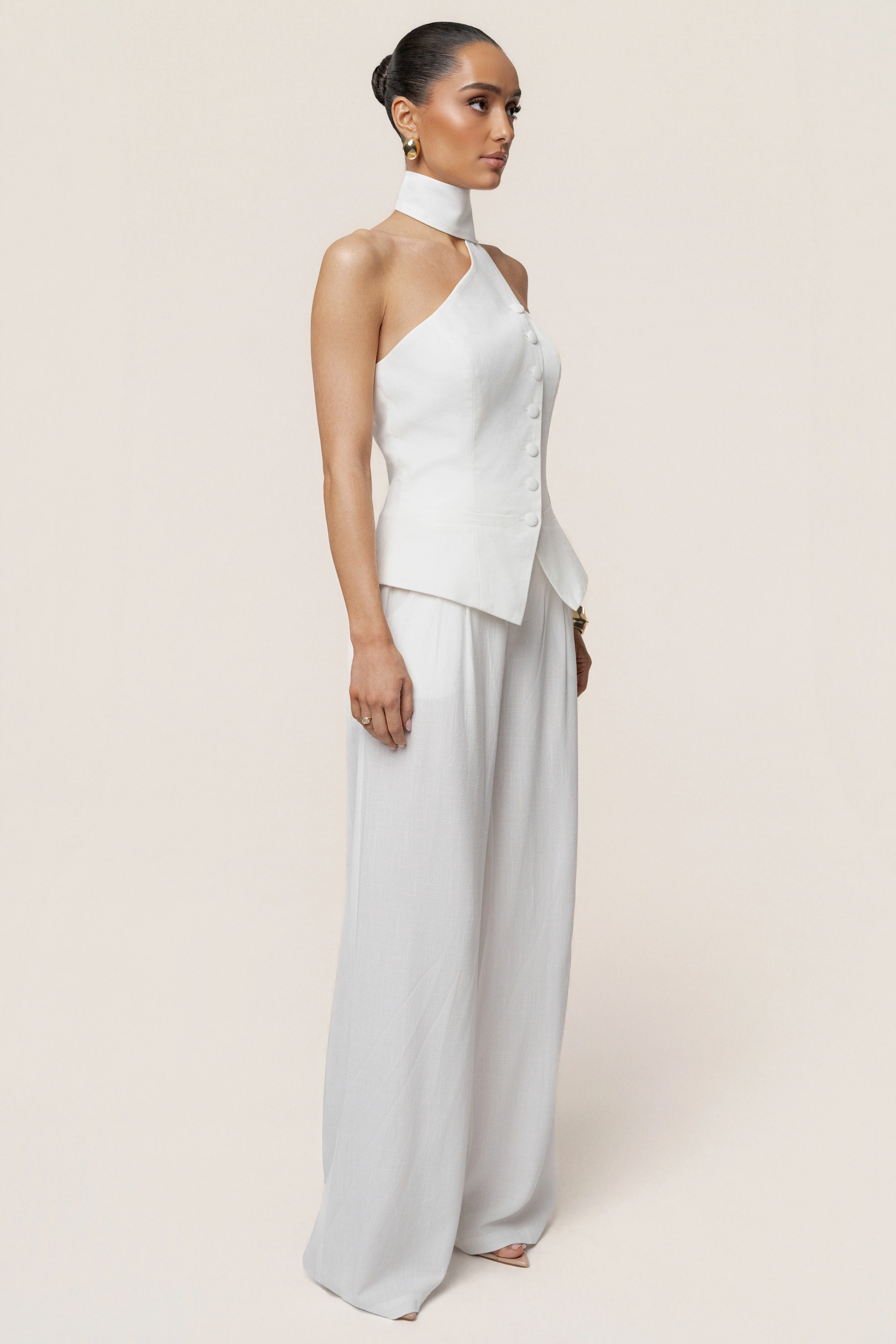 Ivory Asymmetric Scarf Top - Image 10