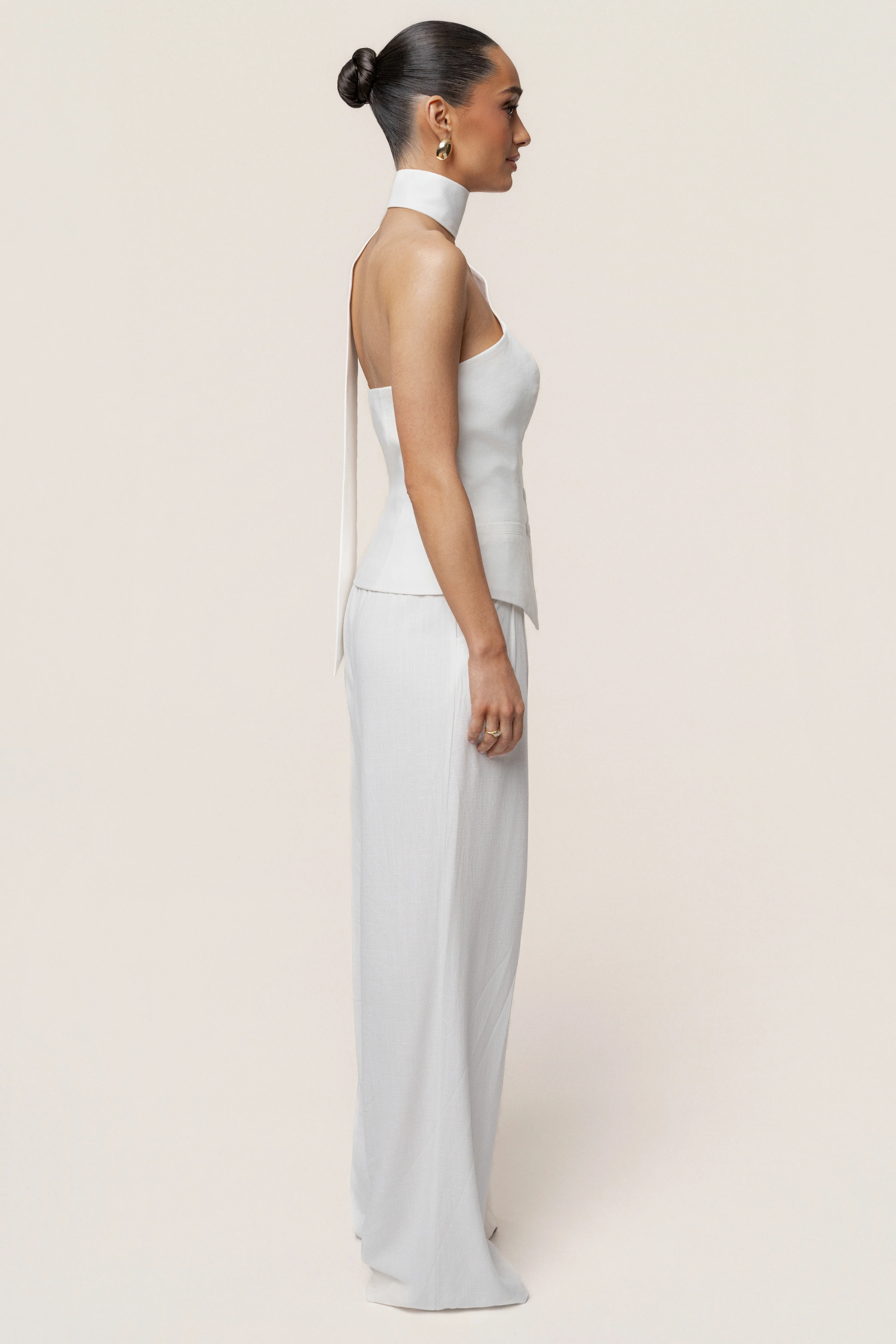 Ivory Asymmetric Scarf Top - Image 12