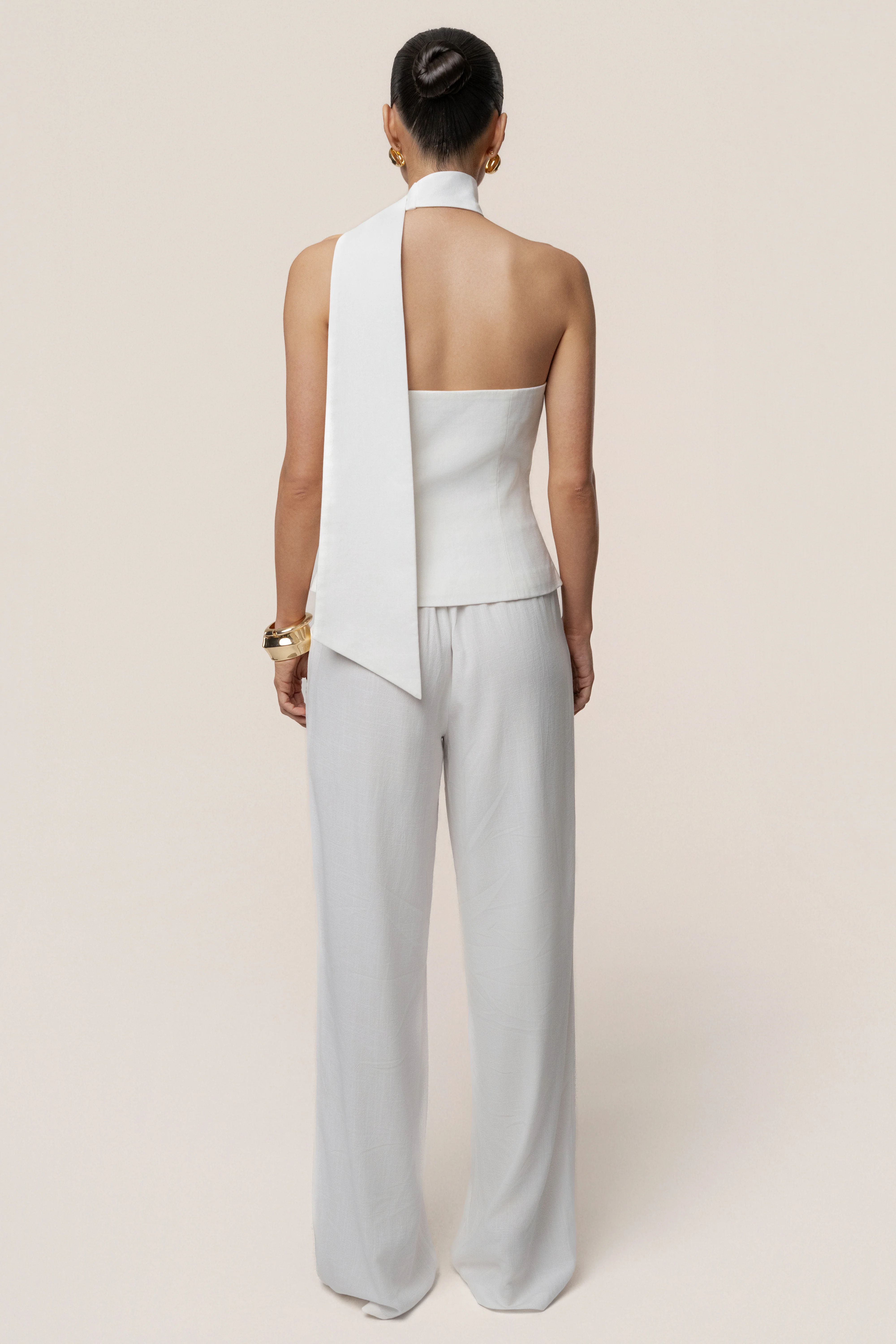Ivory Asymmetric Scarf Top - Image 13